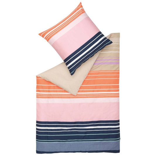 Satin Bettwäsche mit Streifen aus nachhaltigerer Baumwolle
