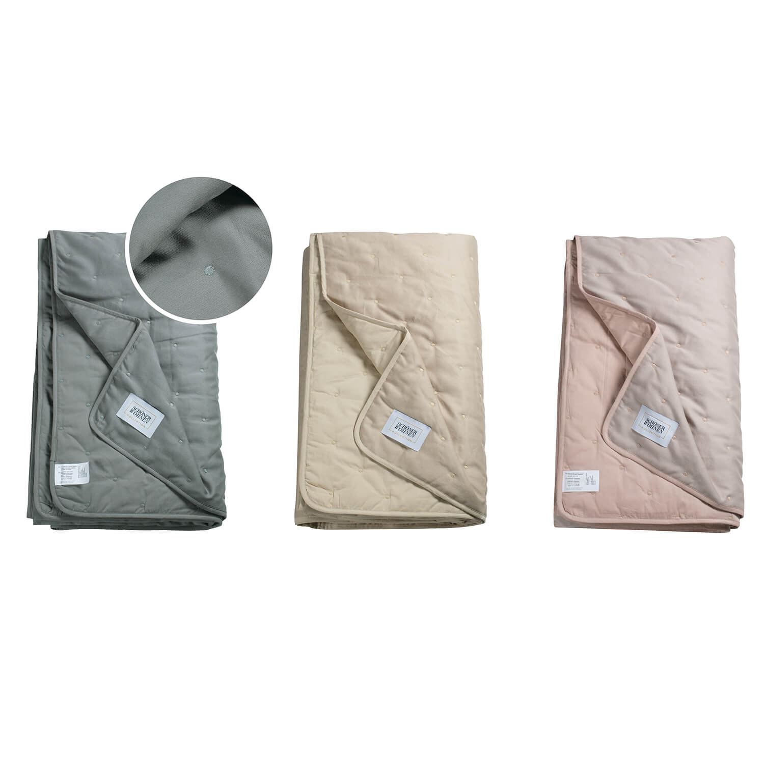 Überwurf Soft • mit Vließfutter und Pünktchensteppung • 2 Größen