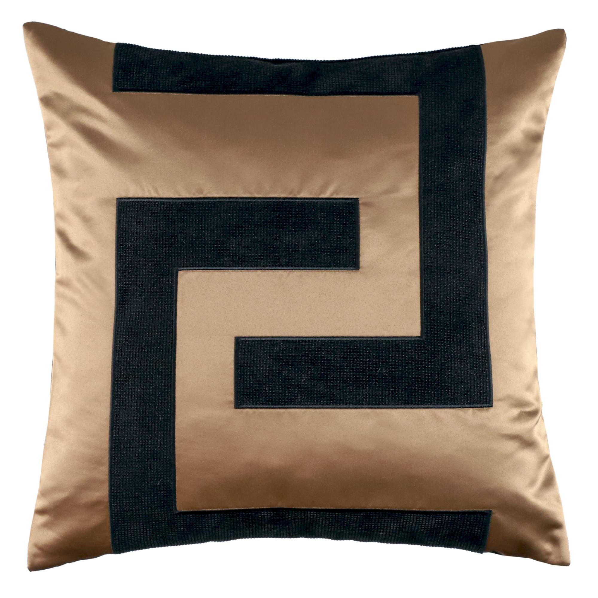 Zierkissenhülle von Sportalm, 50x50 cm – edles Design, Satin & Struktur in Braun/Beige