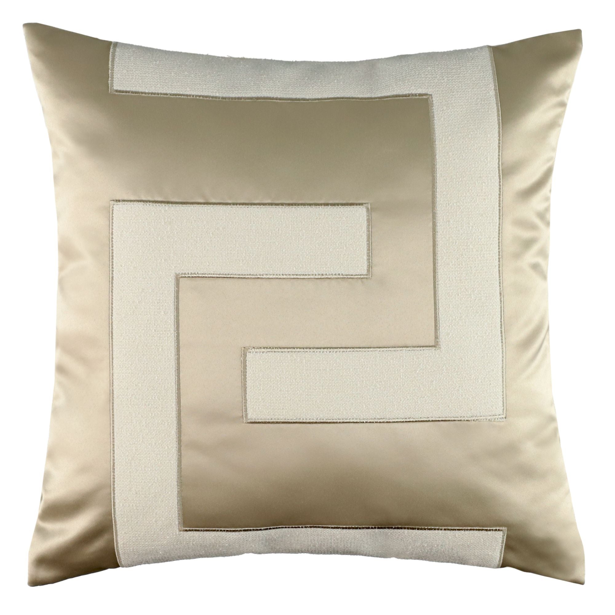 Zierkissenhülle von Sportalm, 50x50 cm – edles Design, Satin & Struktur in Braun/Beige