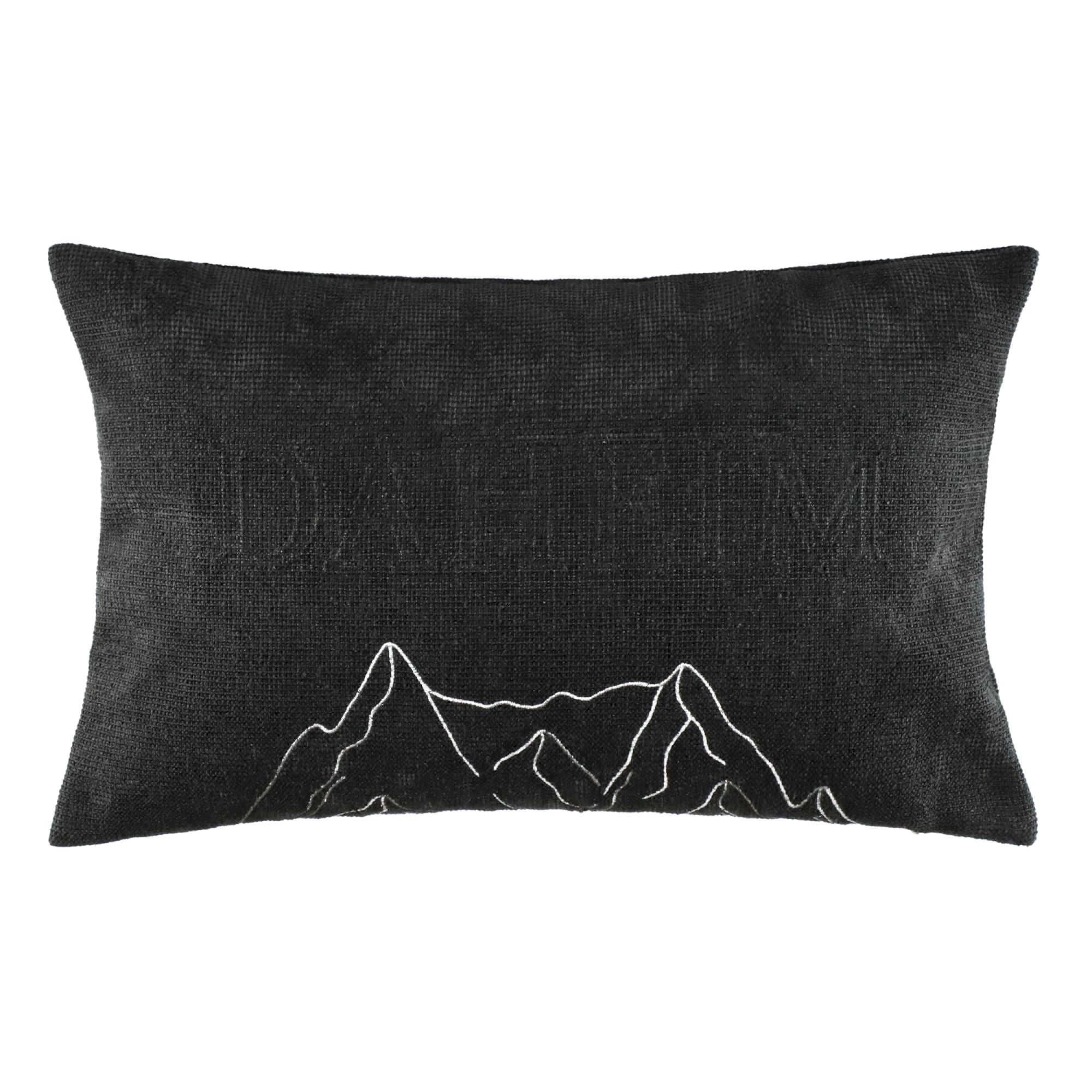 Edle Zierkissenhülle Sportalm 30x50 cm mit Bergmotiv & Schriftzug – modern & alpin