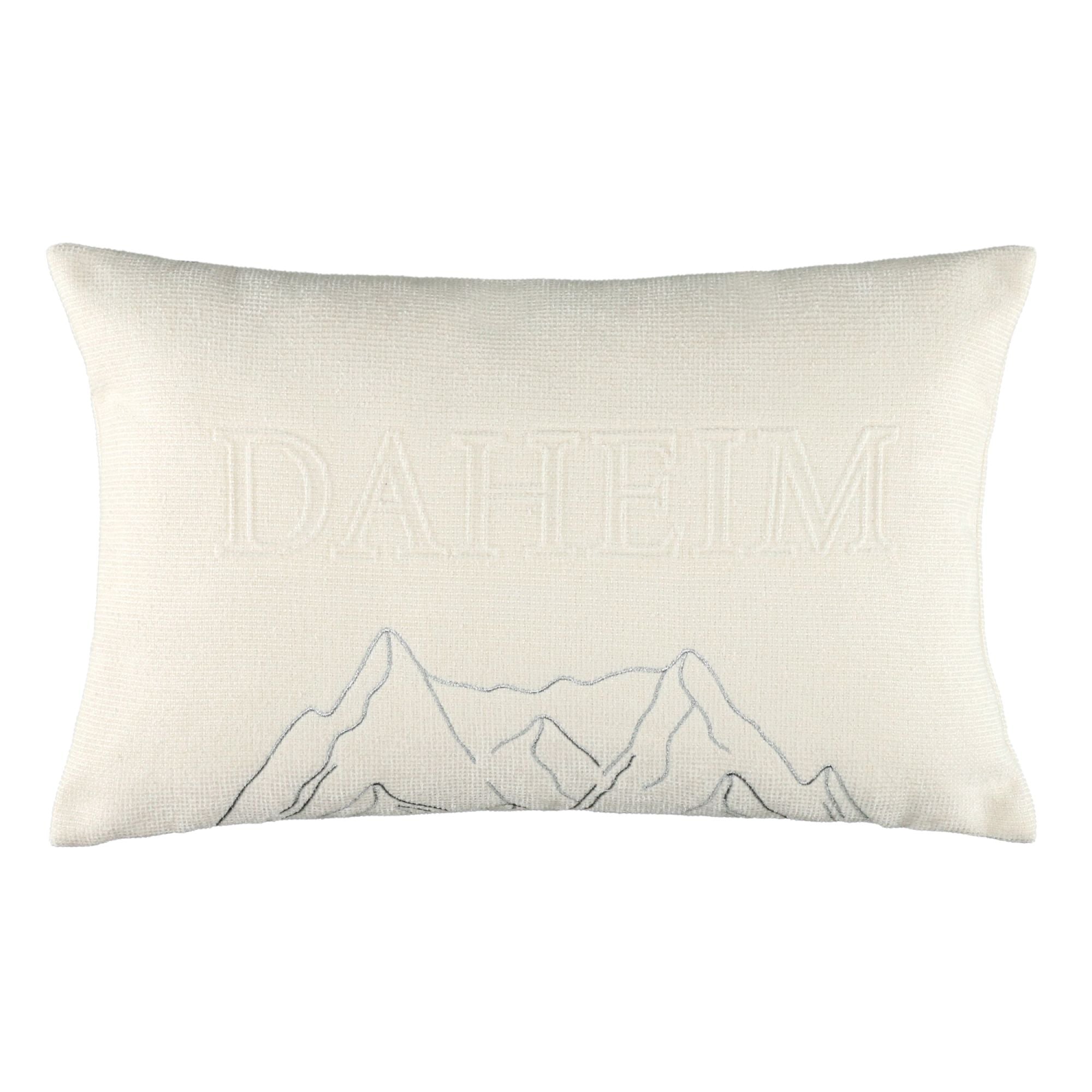 Edle Zierkissenhülle Sportalm 30x50 cm mit Bergmotiv & Schriftzug – modern & alpin