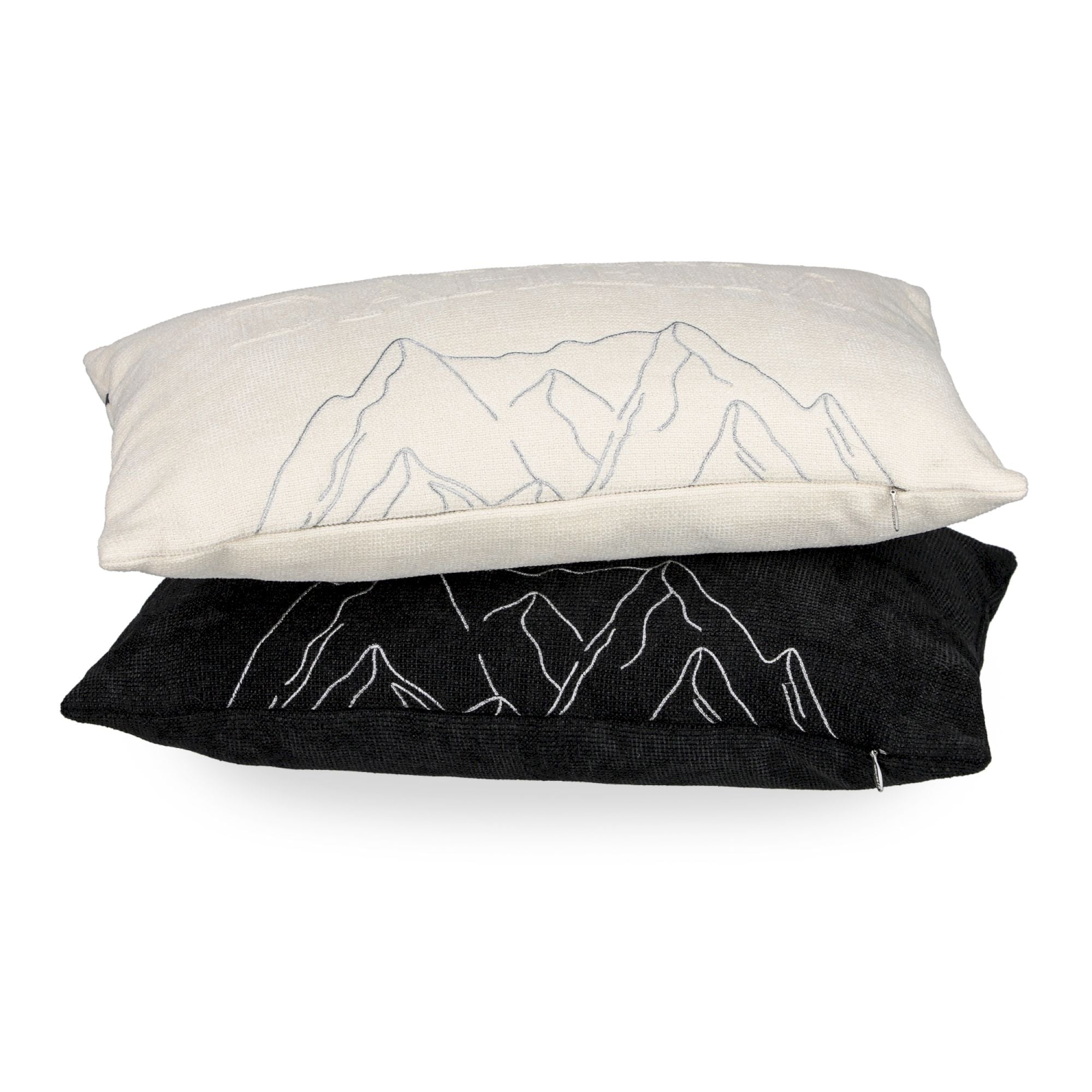 Edle Zierkissenhülle Sportalm 30x50 cm mit Bergmotiv & Schriftzug – modern & alpin