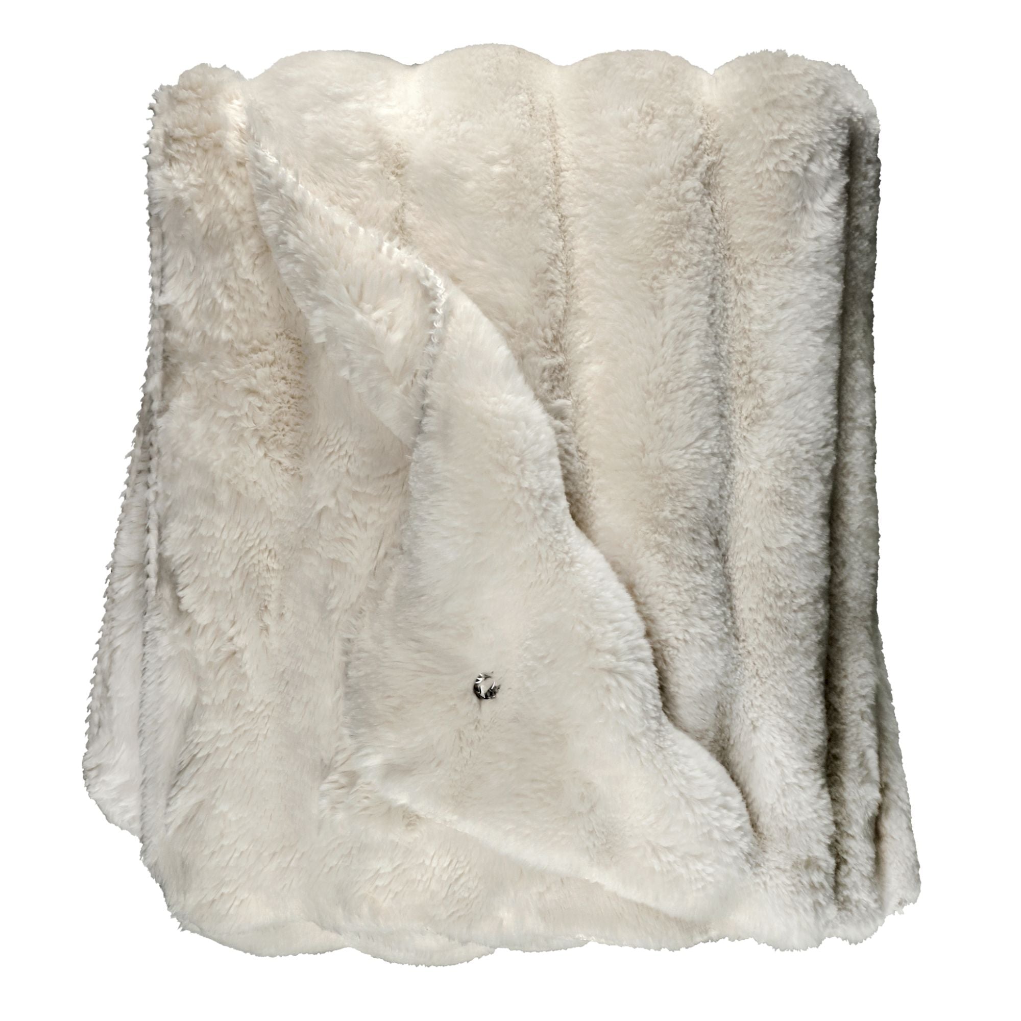 Luxuriöse Wohndecke aus Fake Fur in Greige – extra weich, pflegeleicht & elegant