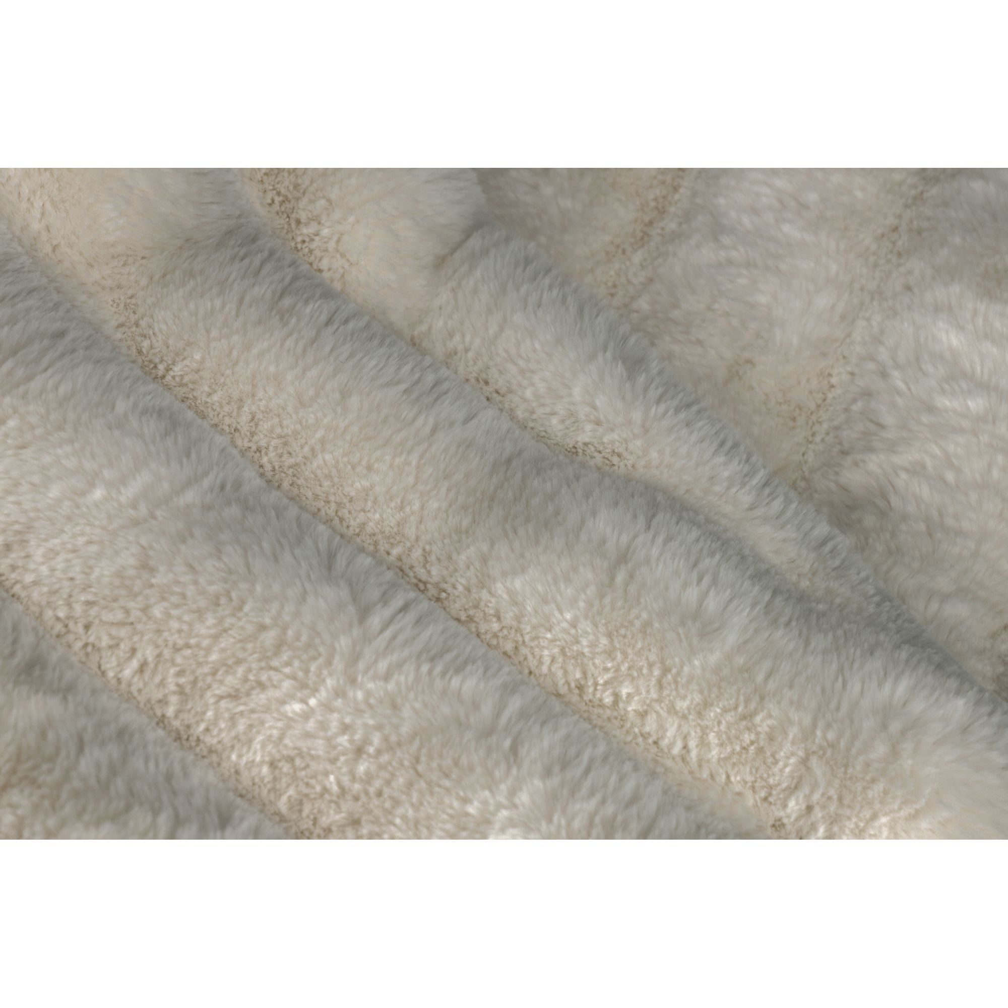 Luxuriöse Wohndecke aus Fake Fur in Greige – extra weich, pflegeleicht & elegant