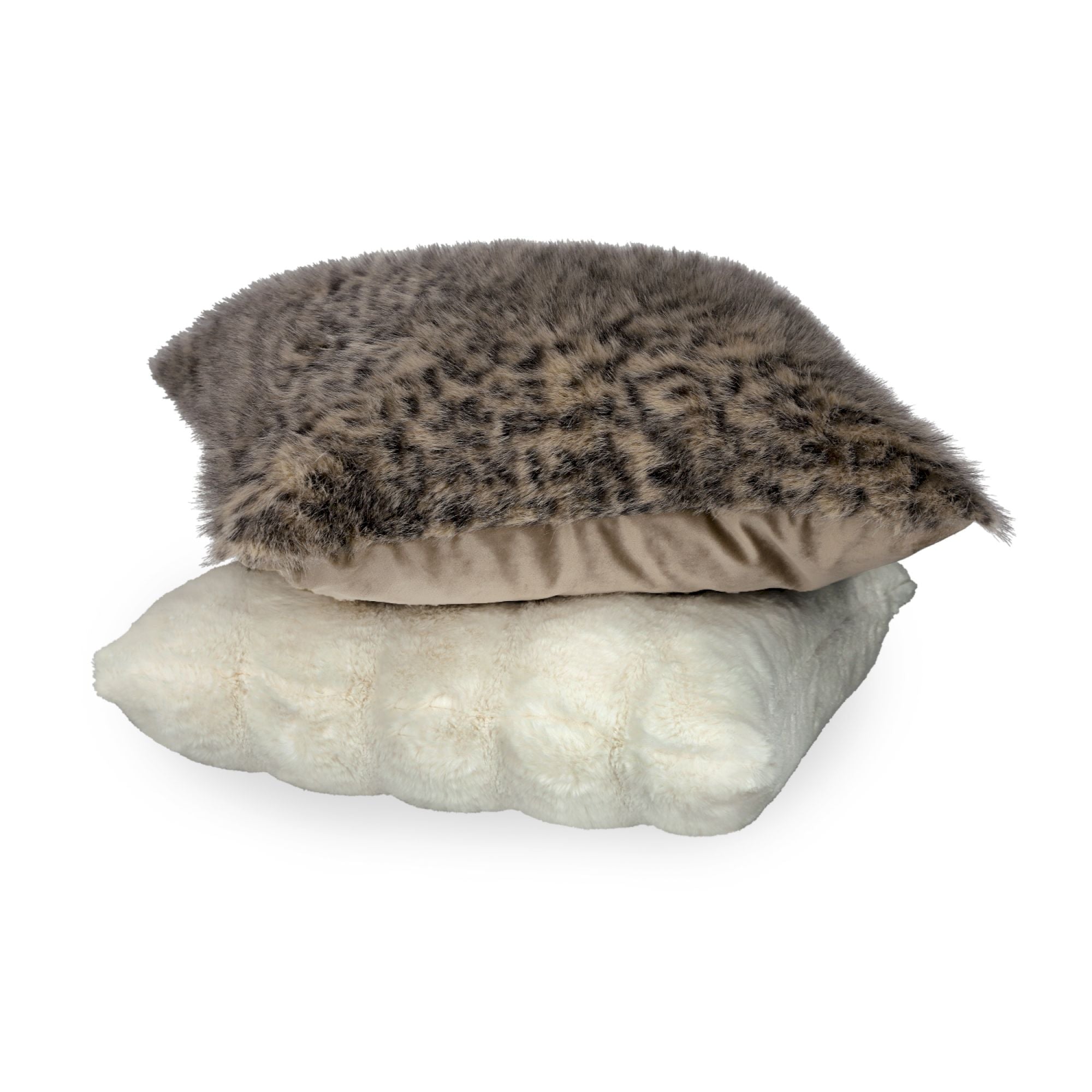 Zierkissenhülle Sportalm Doubleside Fake Fur – Greige, 50x50 cm