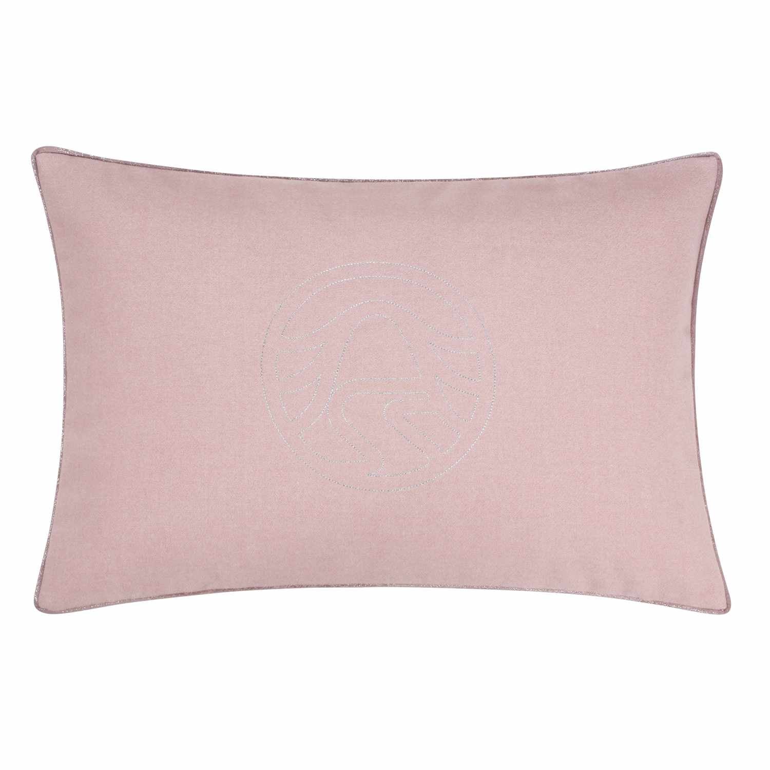 Zierkissenhülle Soft Skills • Stoff in Filzoptik • einfarbig beige mit gesticktem Schriftzug oder Signet-Logo • 2 Größen