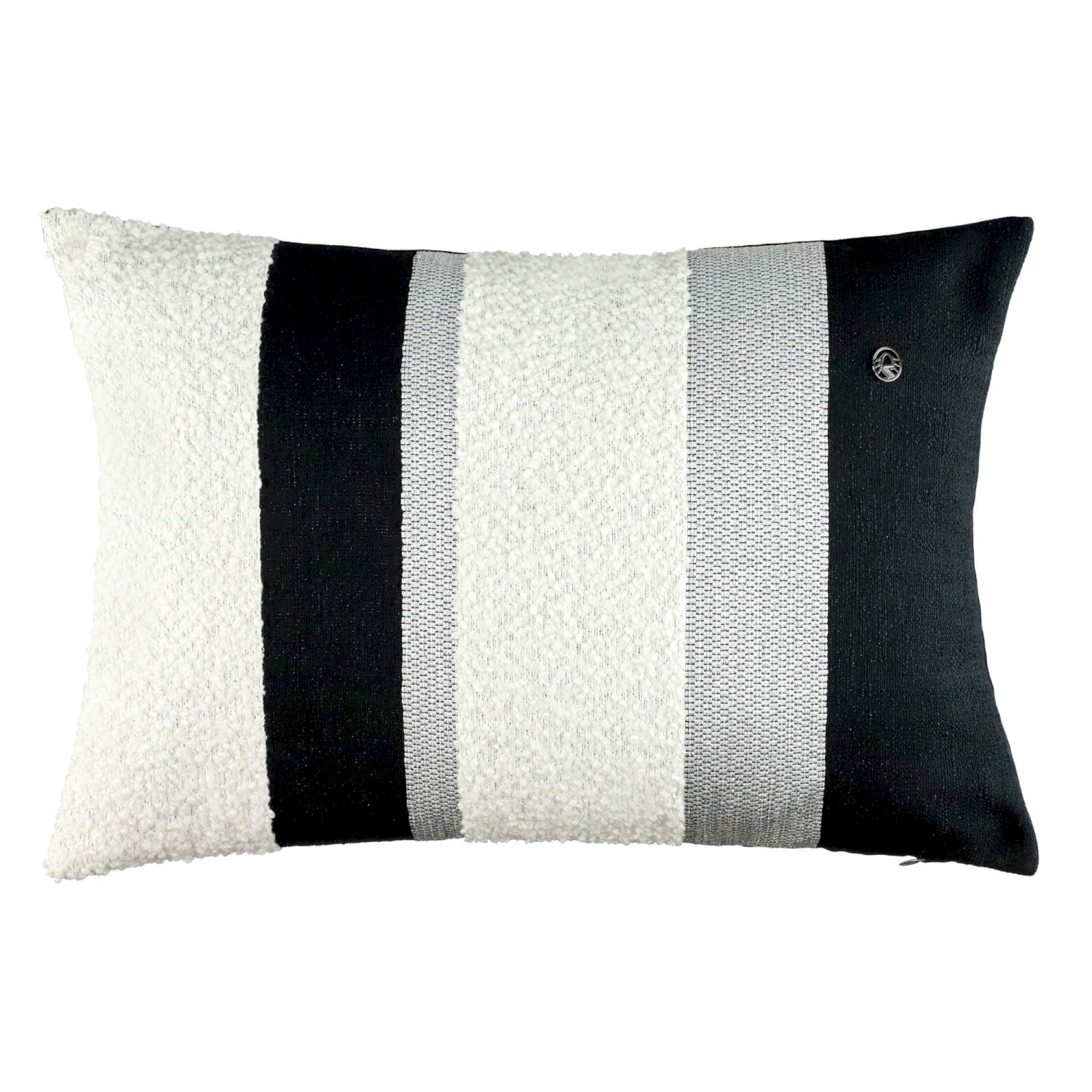 Sportalm Kissenhülle im eleganten Design, Bouclé & Metallic-Garn, in den Größen 38x58cm & 50x50cm – Schwarz & Beige