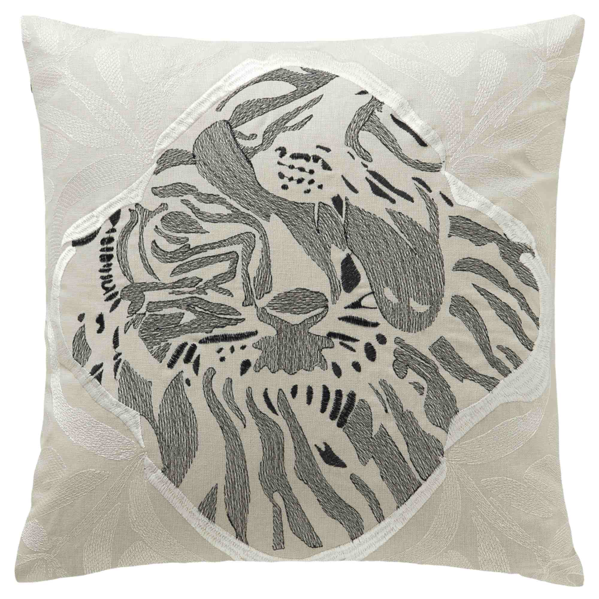 Elegante Sportalm Zierkissenhülle mit mehrfarbiger Stickerei in Beige und Pink