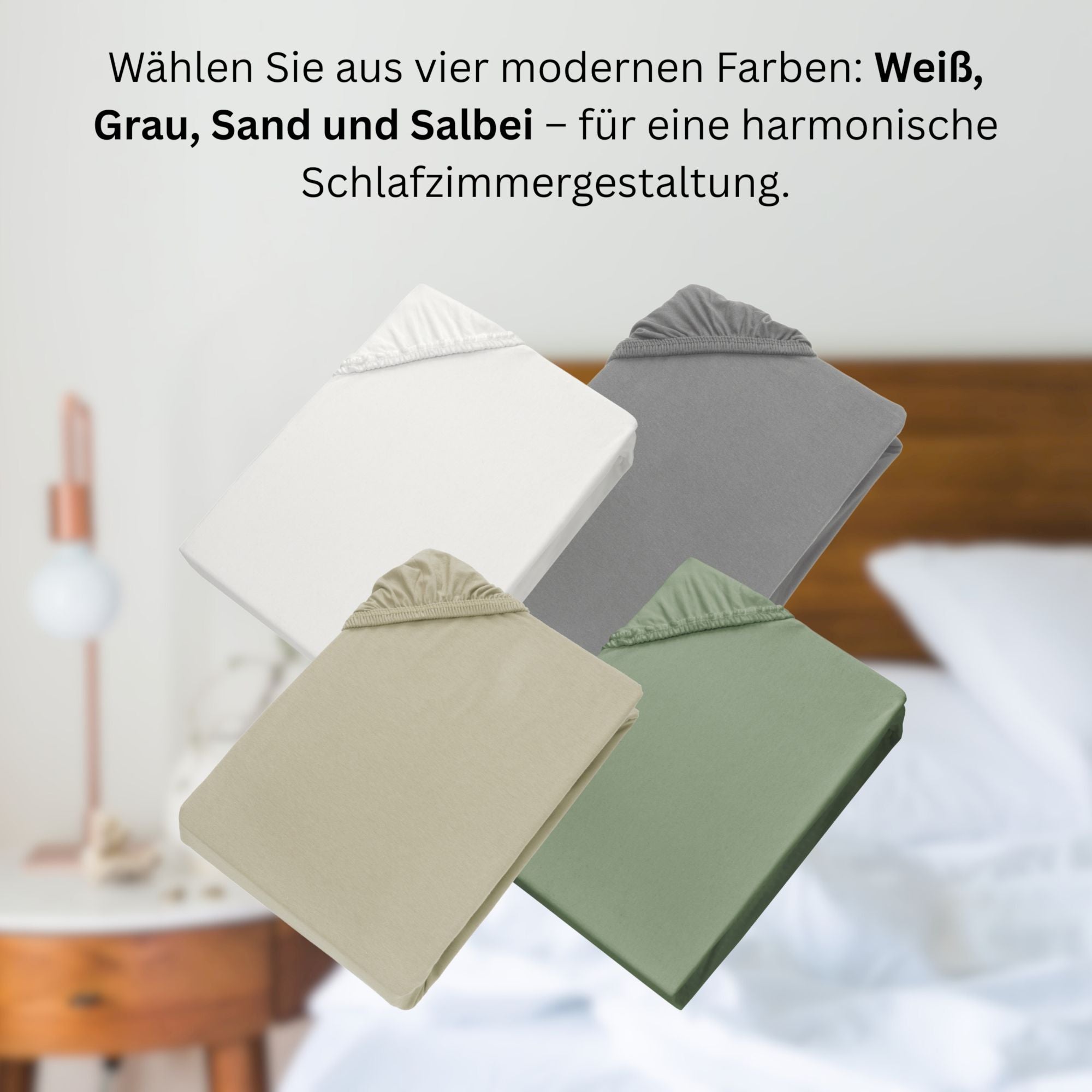 SCHÖNER WOHNEN Spannbettlaken, Spannbetttuch auch im 2er Spar Set, 100x200cm, 150x200cm, 200x200cm, Feinjersey