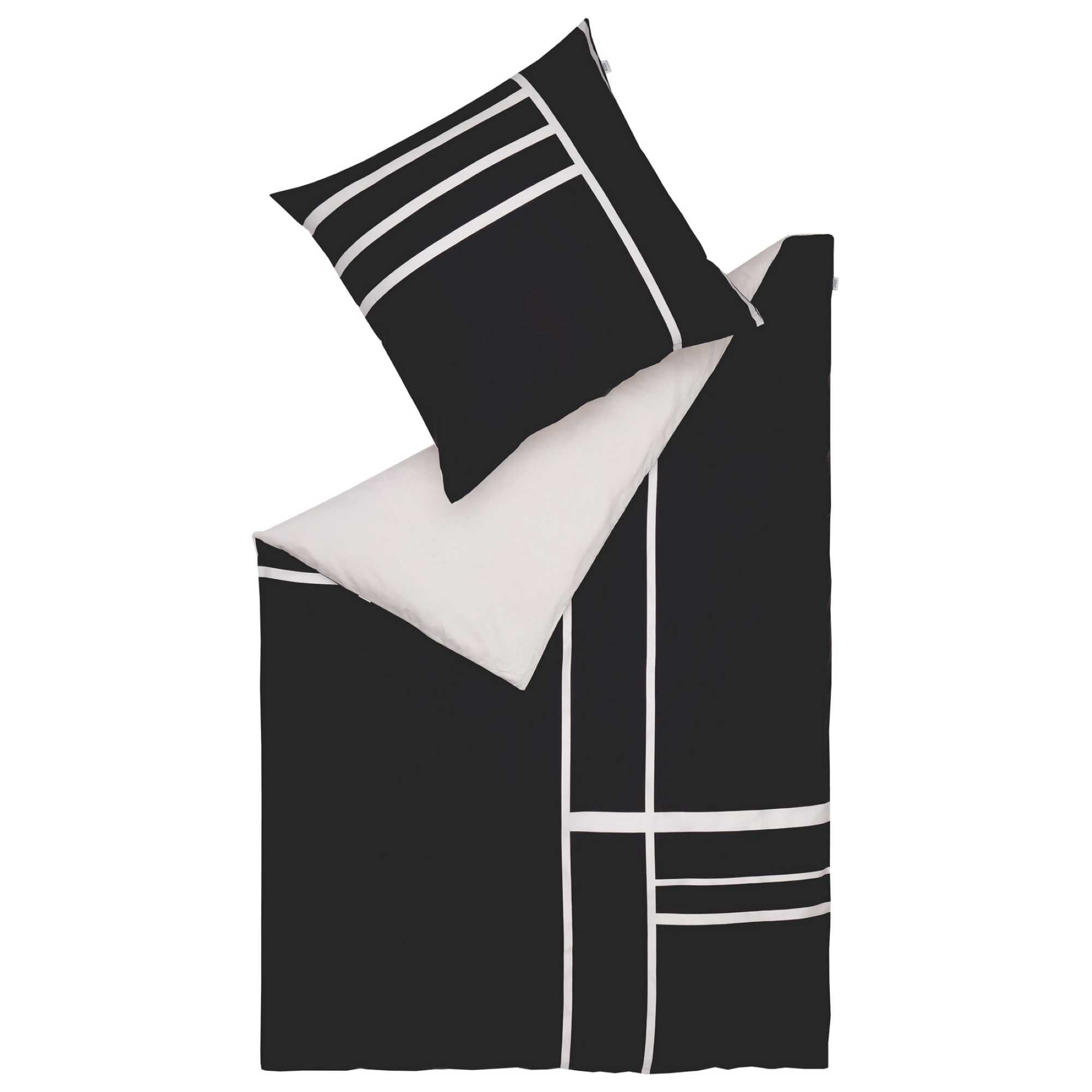 Satin Bettwäsche mit grafischem Streifen-Muster