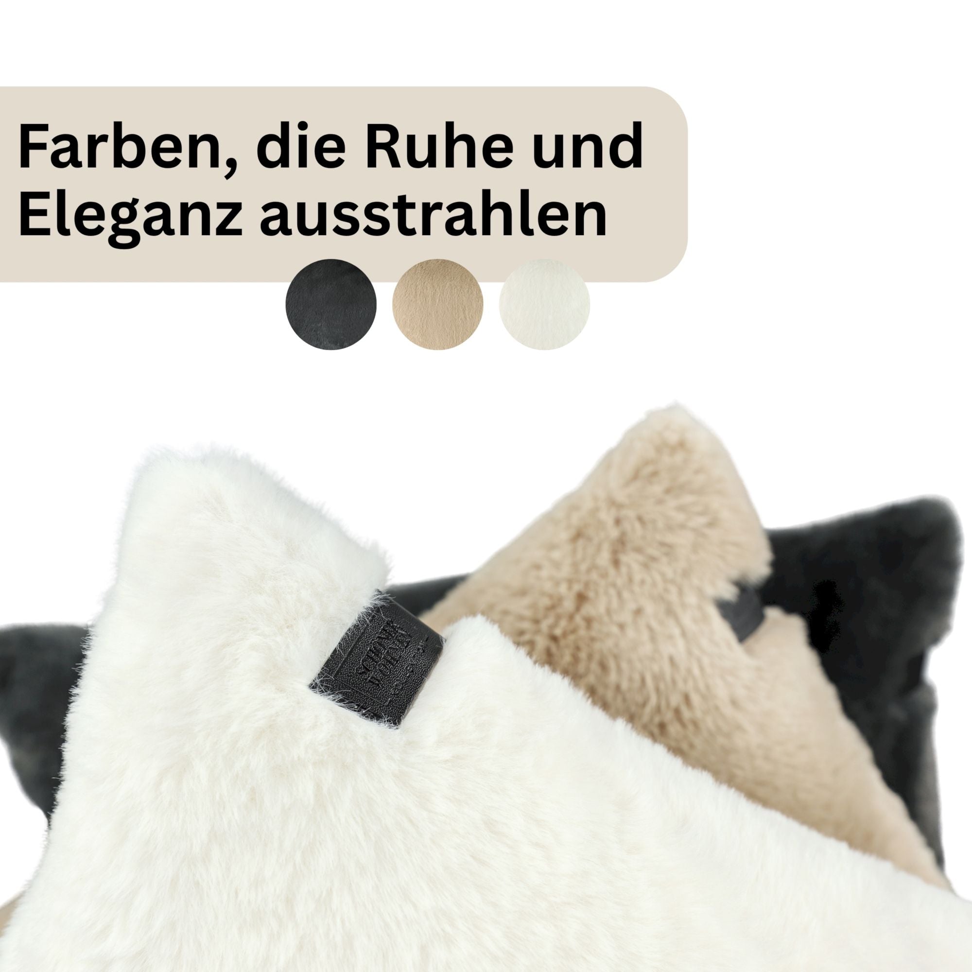 Schöner Wohnen Wohndecke Kunstfell 130x170 cm, Kuscheldecke, einfarbig, Anthrazit, Beige, Offwhite, passende Kissenhüllen