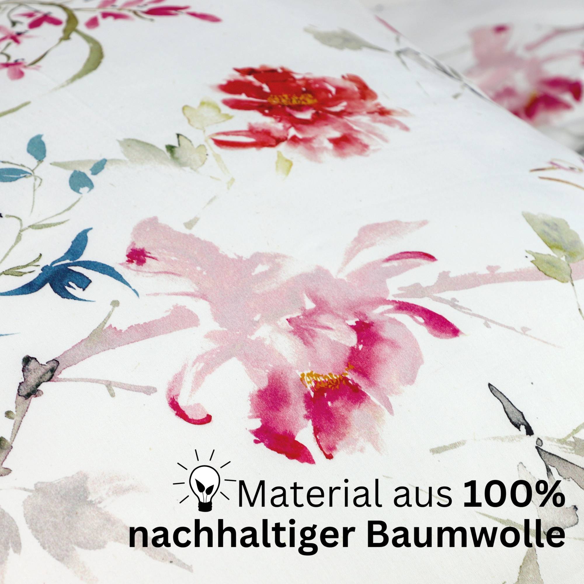 Luxuriöse Satin Bettwäsche mit Blumen