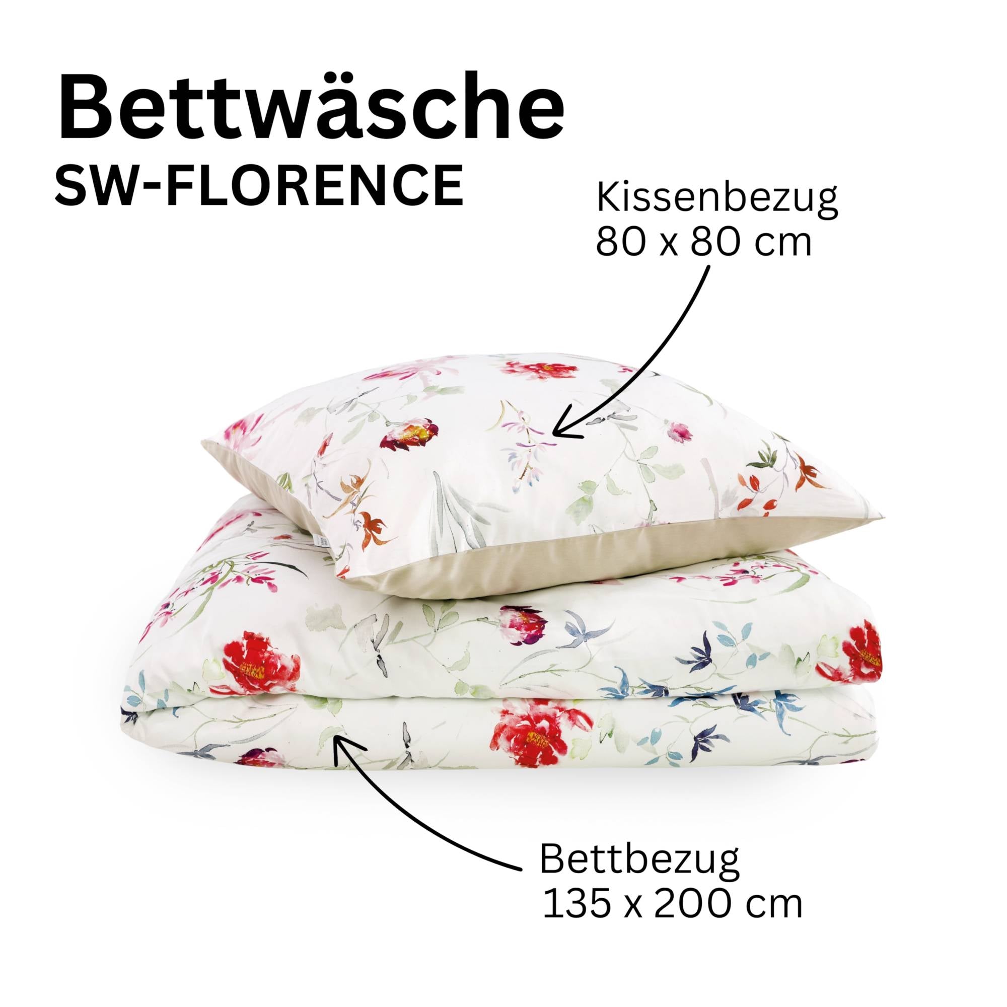 Luxuriöse Satin Bettwäsche mit Blumen