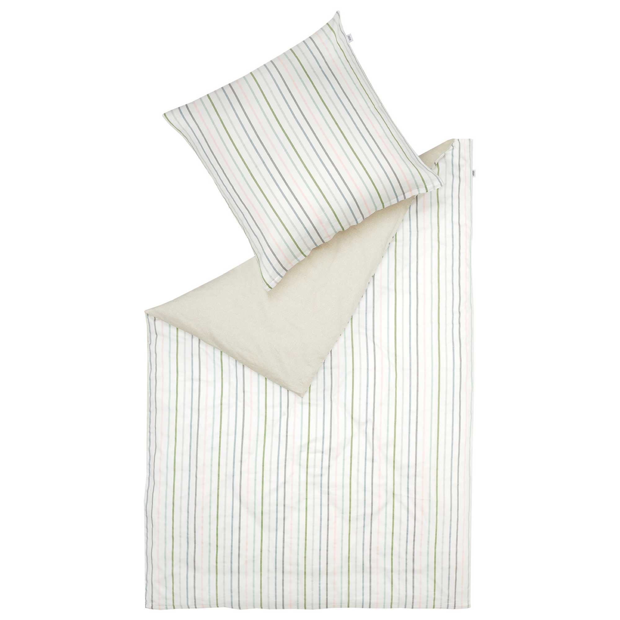 Satin Wendebettwäsche aus Baumwolle mit Streifen