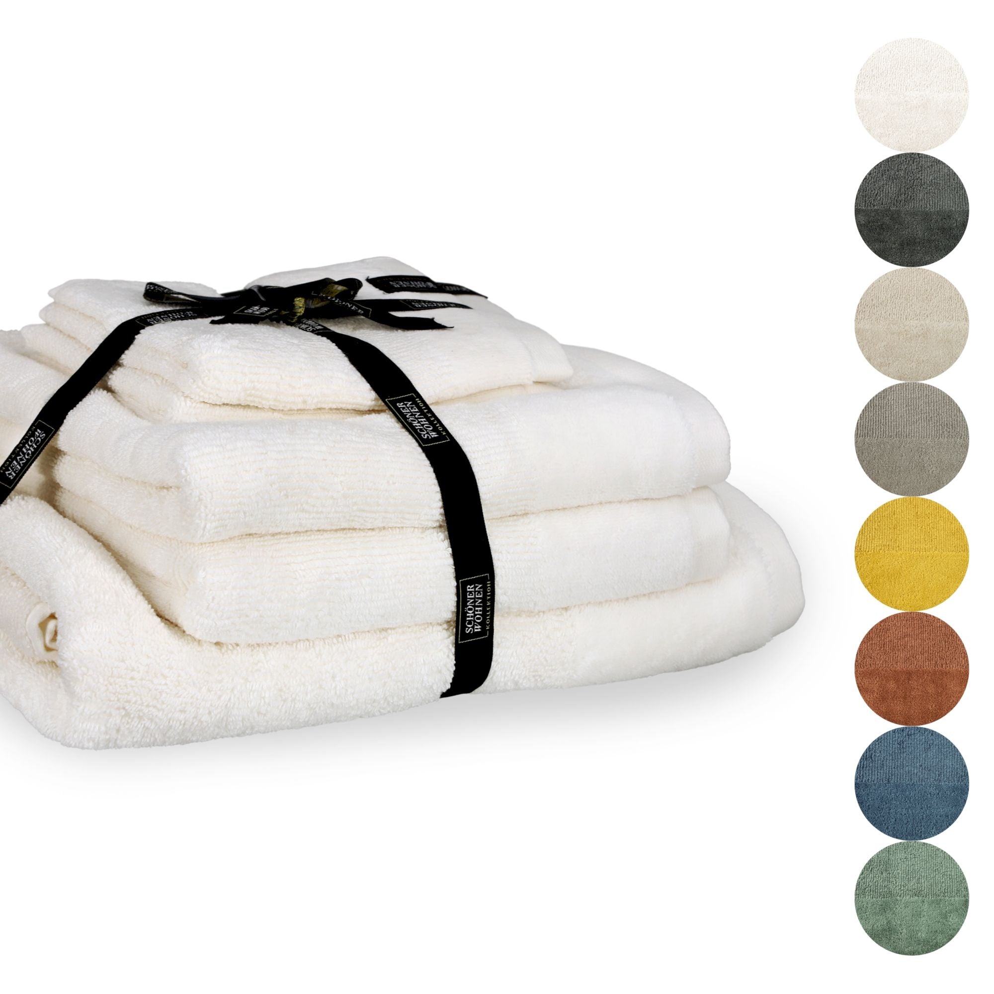 Handtuch 5er Set Sense • 2 Gästehandtücher, 2 Handtücher, 1 Duschtuch • 100% Baumwolle