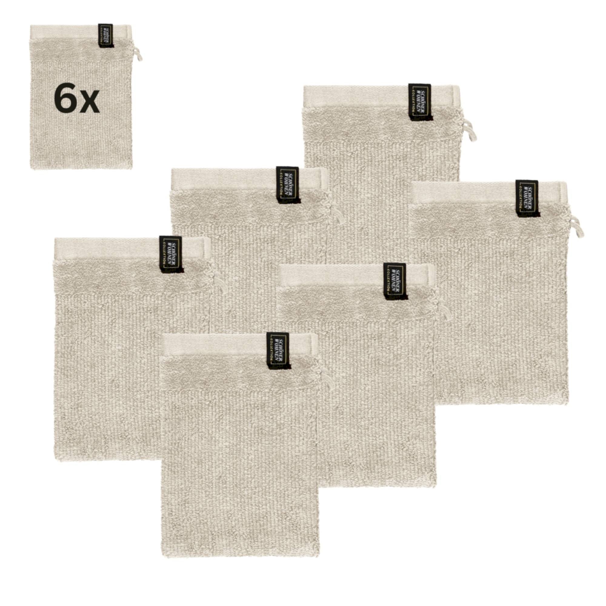 6er Set Frottee Waschhandschuhe – Airtouch Qualität, 100% Baumwolle, 16x21 cm, weich