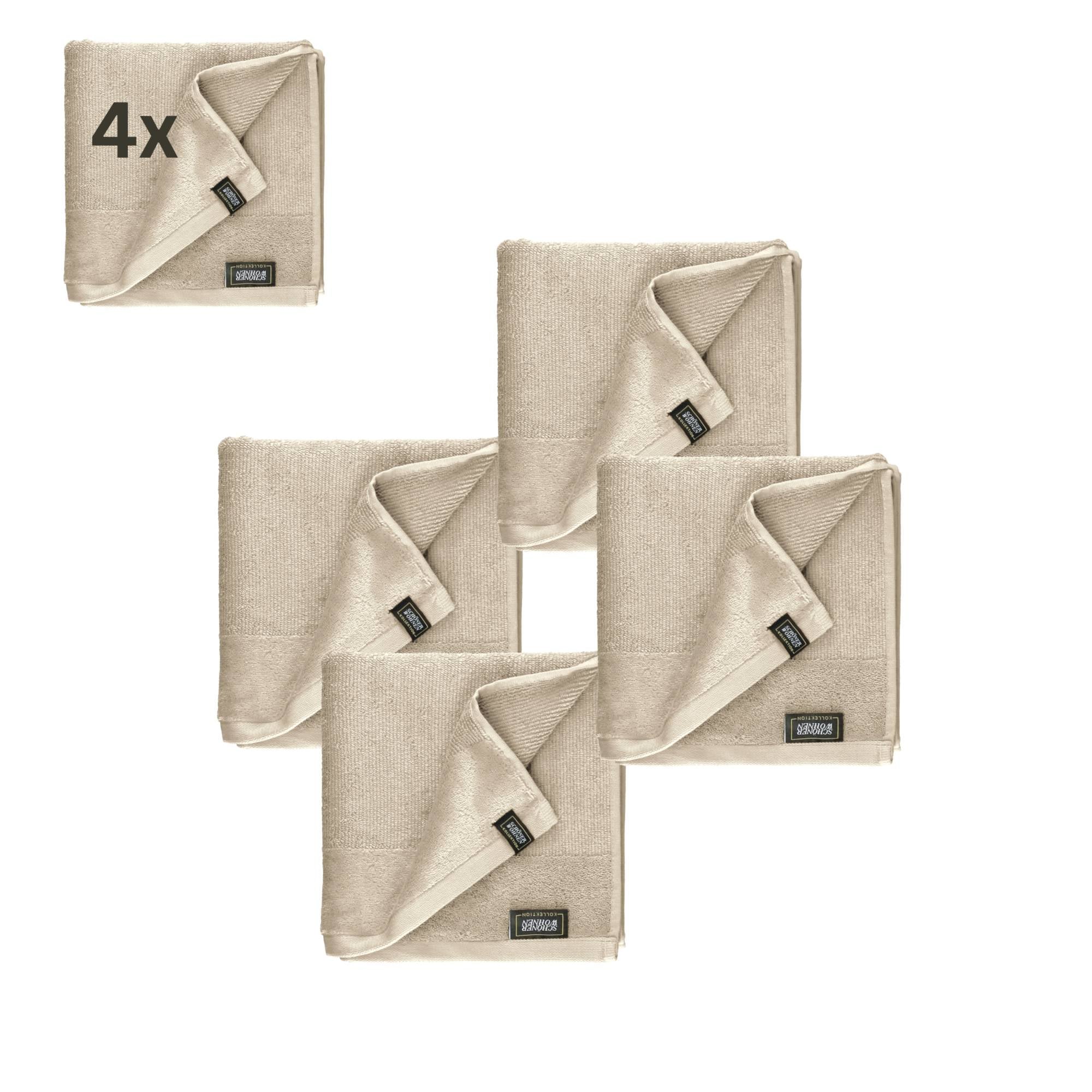 4er Set Frottee Handtuch SENSE – Airtouch Qualität, 100% Baumwolle, 50x100 cm, weich