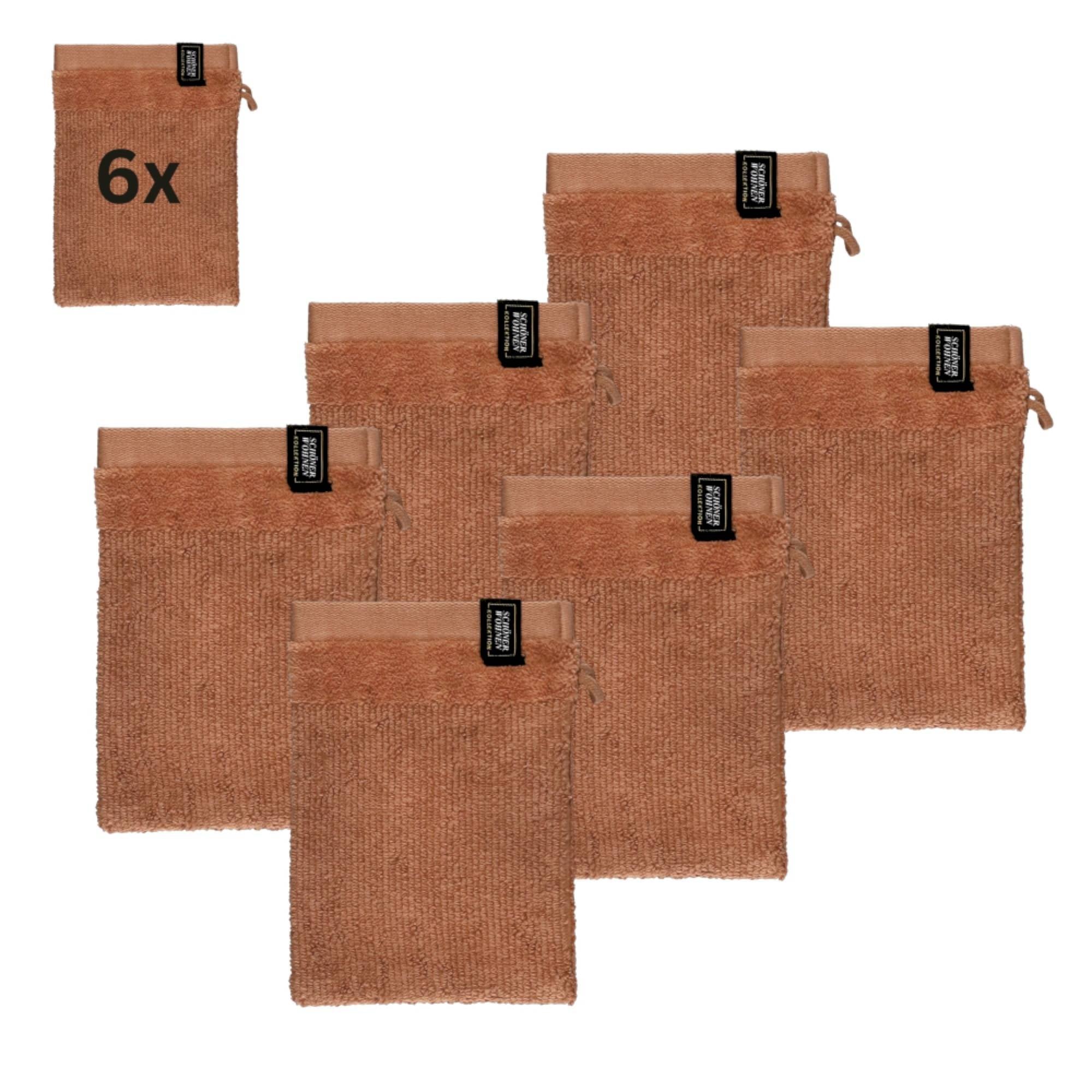6er Set Frottee Waschhandschuhe – Airtouch Qualität, 100% Baumwolle, 16x21 cm, weich