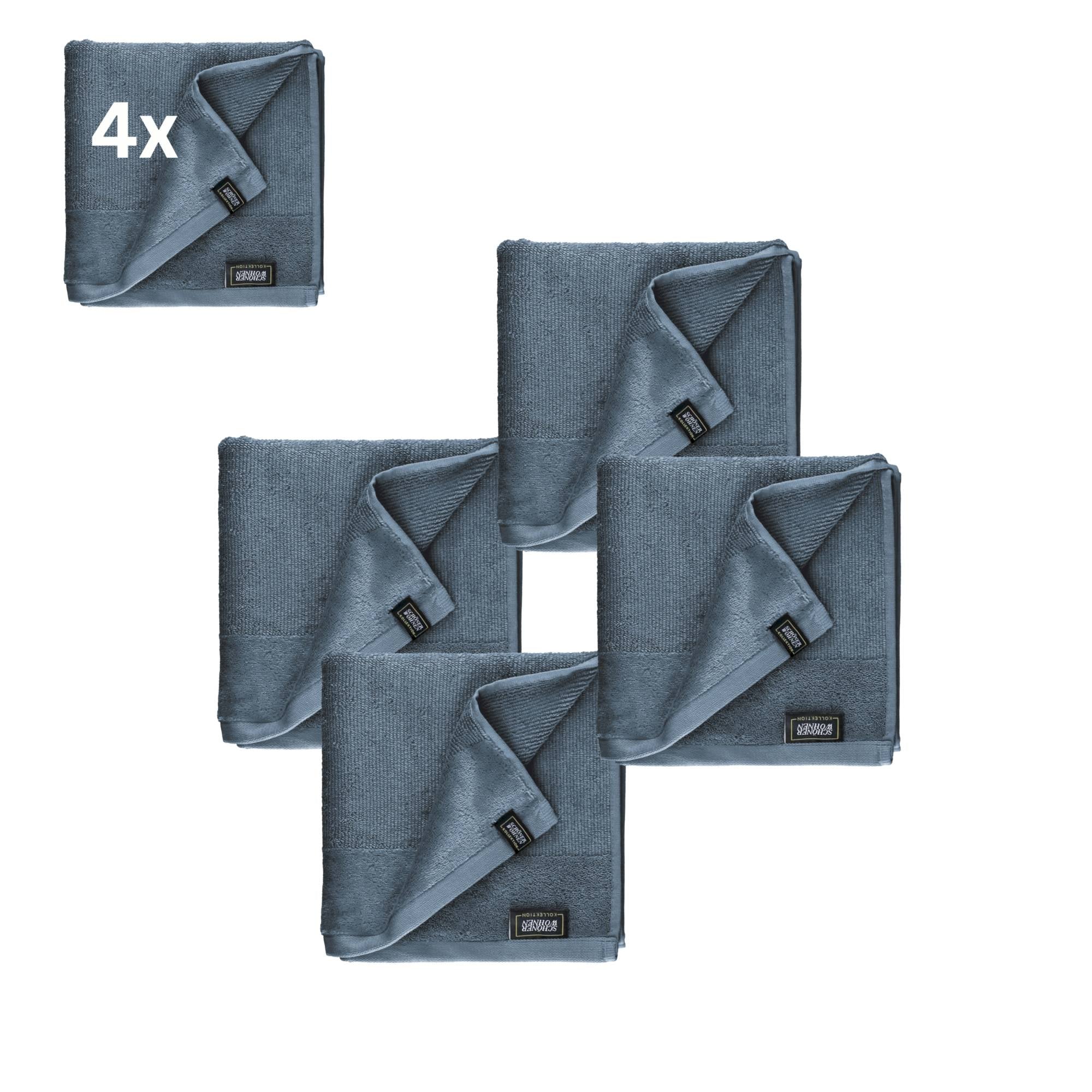 4er Set Frottee Handtuch SENSE – Airtouch Qualität, 100% Baumwolle, 50x100 cm, weich