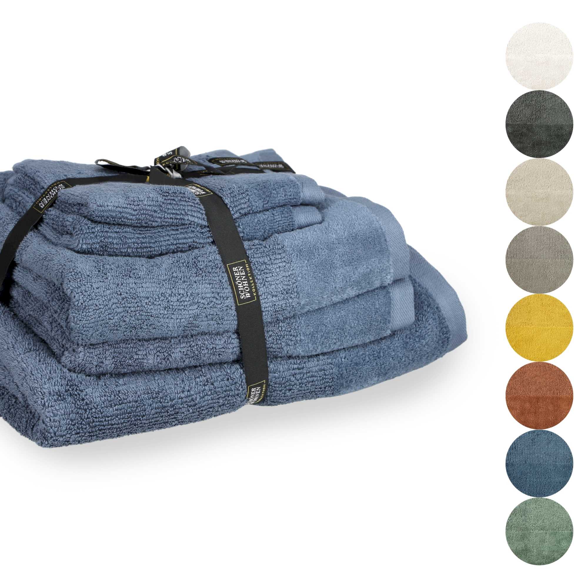 Handtuch 5er Set Sense • 2 Gästehandtücher, 2 Handtücher, 1 Duschtuch • 100% Baumwolle
