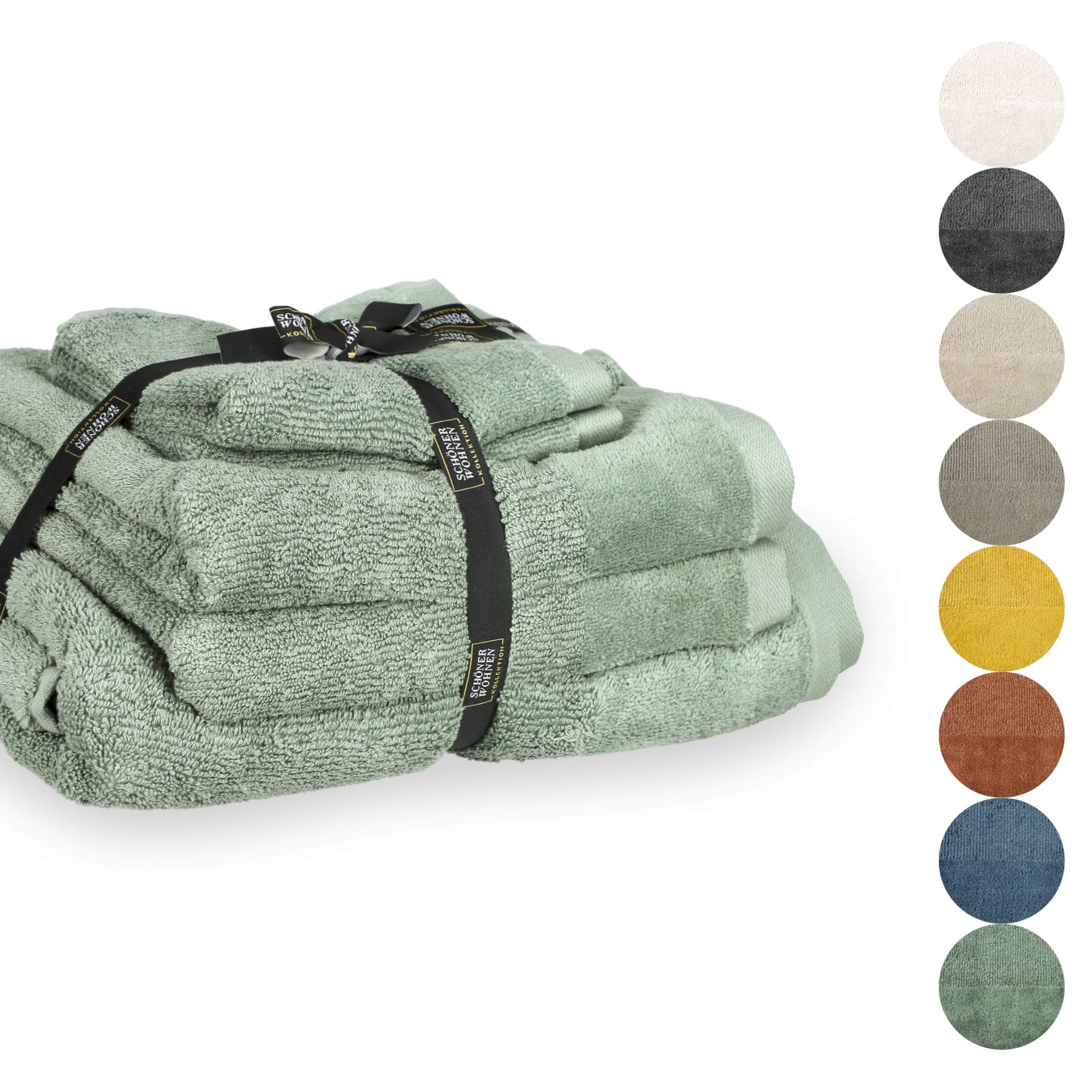 Handtuch 5er Set Sense • 2 Gästehandtücher, 2 Handtücher, 1 Duschtuch • 100% Baumwolle