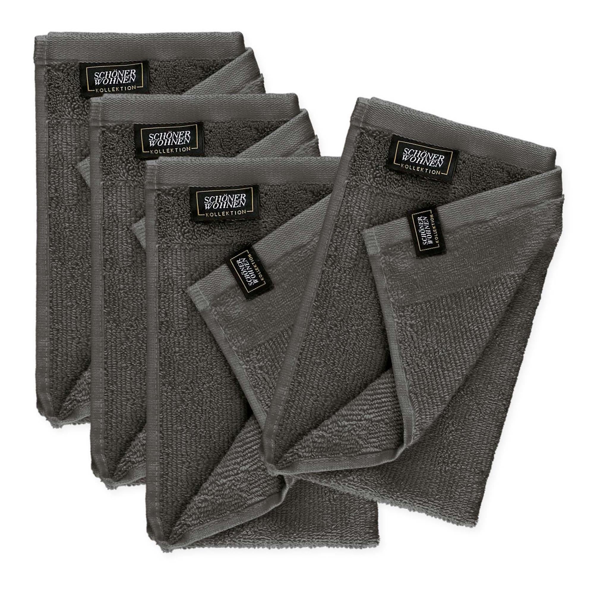 Gästehandtuch 4er Set mit Velourborte 30 x 50 cm