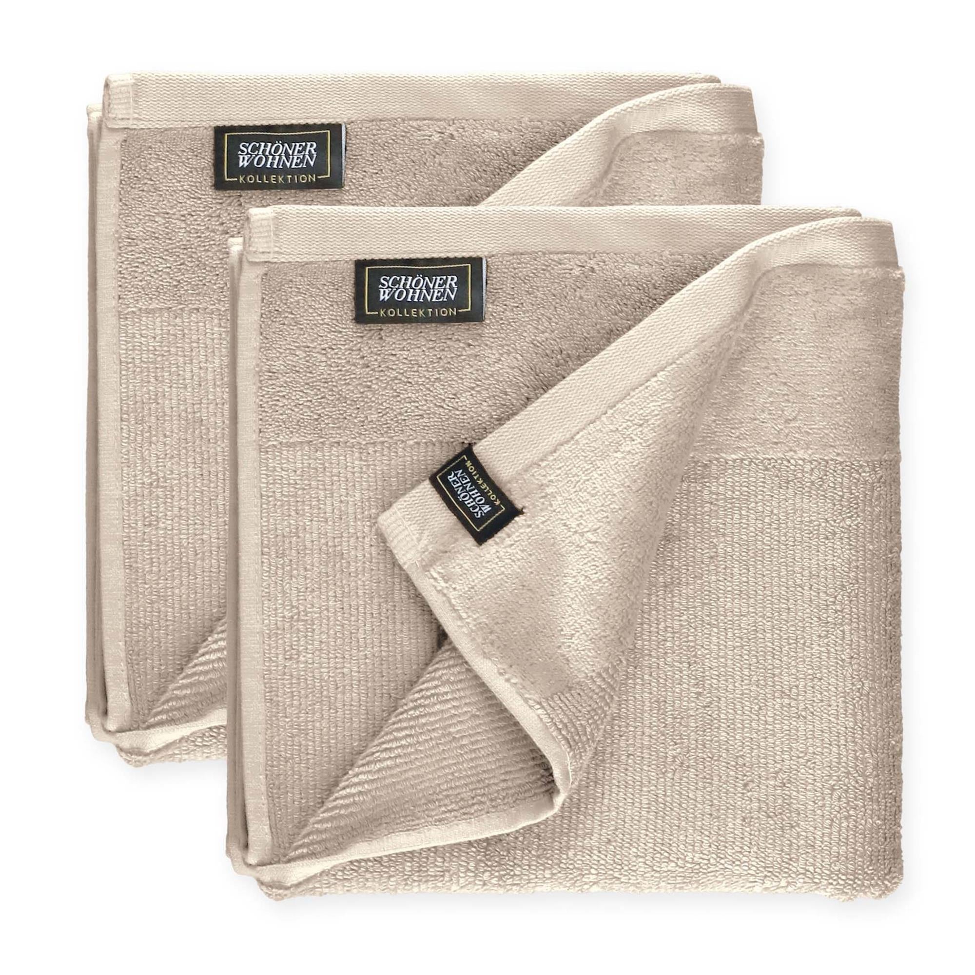 Handtuch 2er Set SENSE mit Velourborte 50 x 100 cm