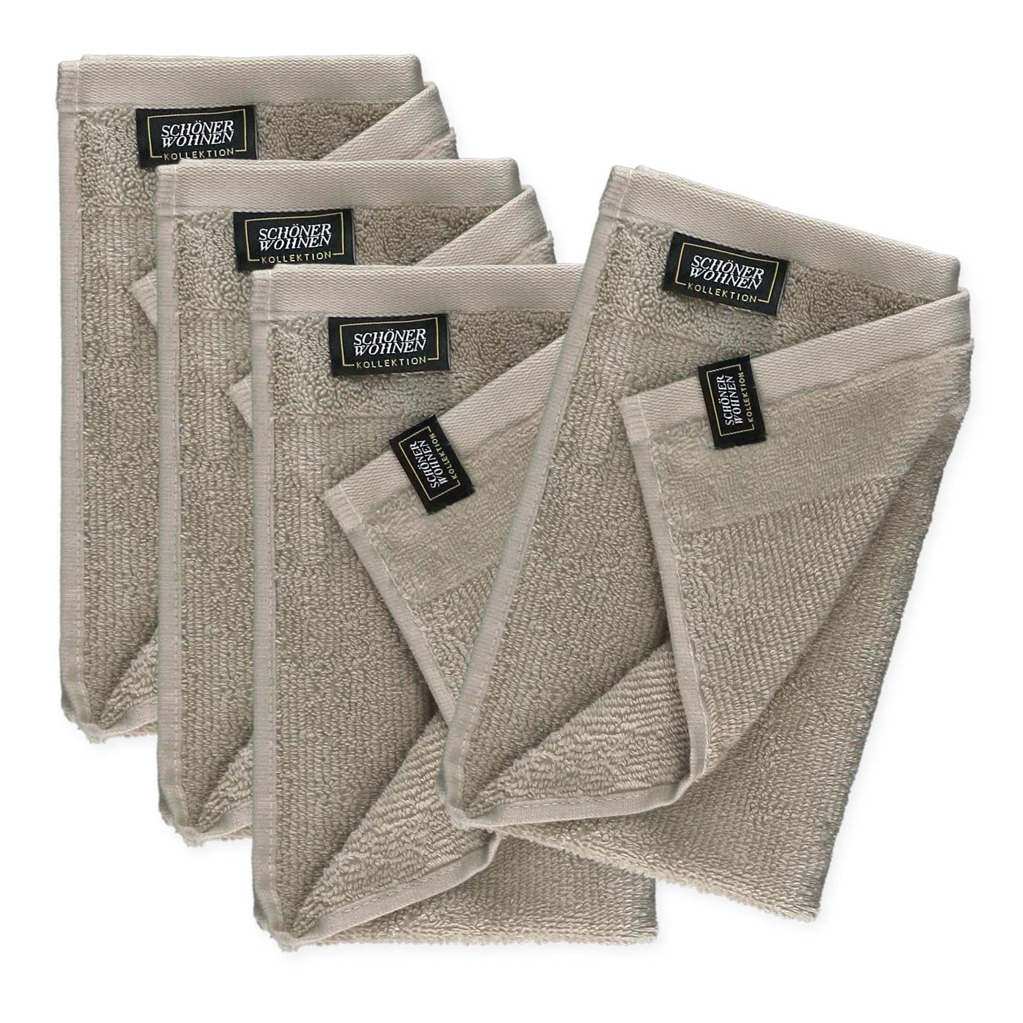 Gästehandtuch 4er Set mit Velourborte 30 x 50 cm