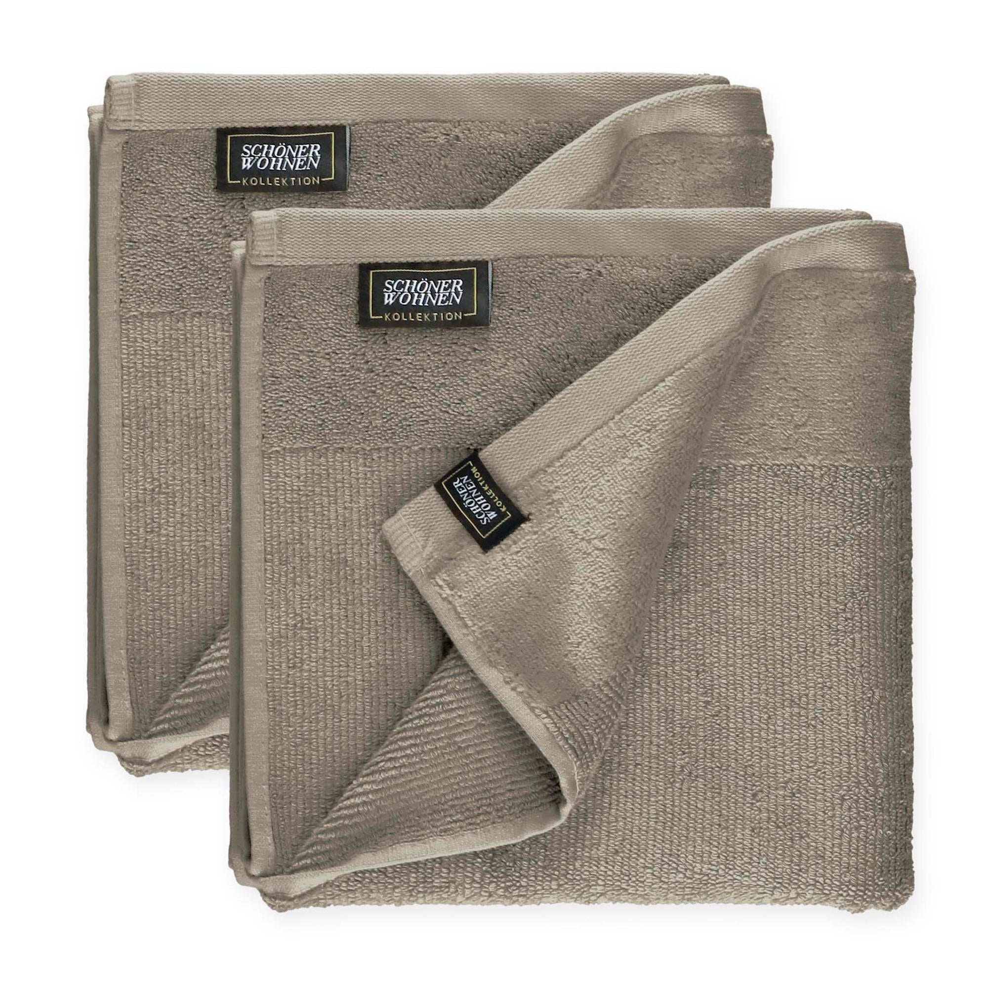 Handtuch 2er Set SENSE mit Velourborte 50 x 100 cm