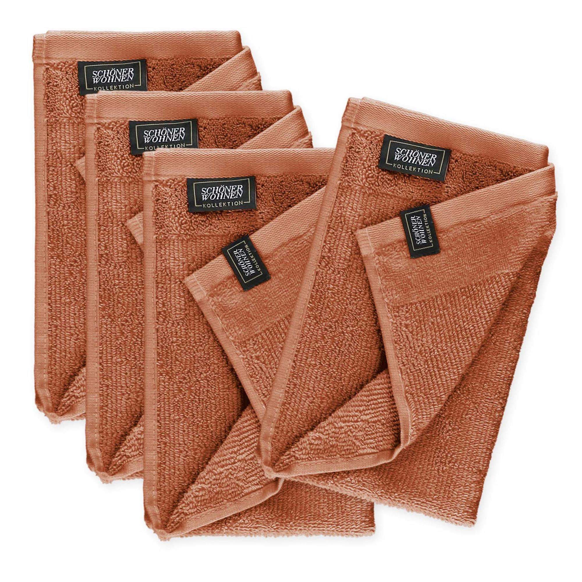 Gästehandtuch 4er Set mit Velourborte 30 x 50 cm