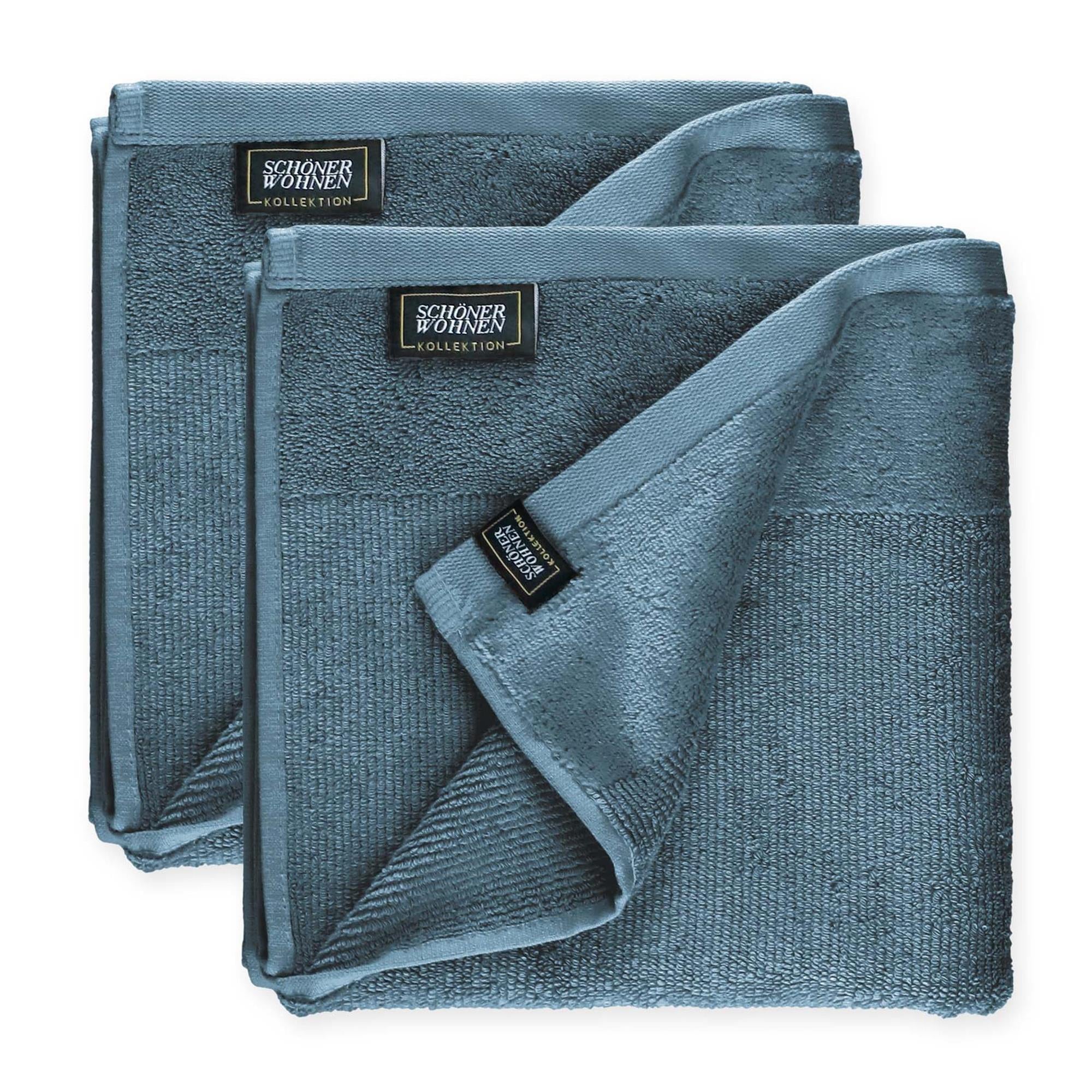 Handtuch 2er Set SENSE mit Velourborte 50 x 100 cm