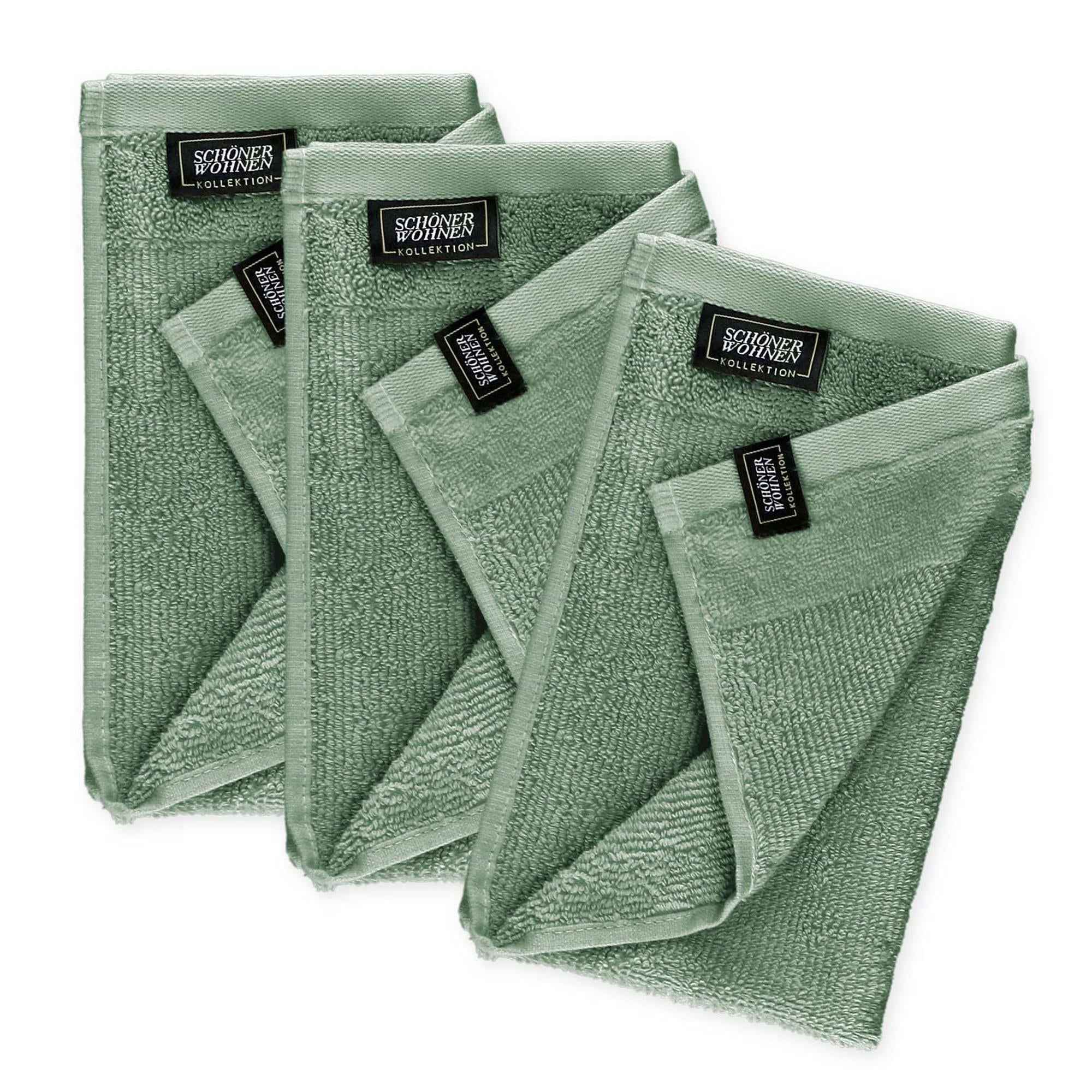 Gästehandtuch 3er Set mit Velourborte 30 x 50 cm