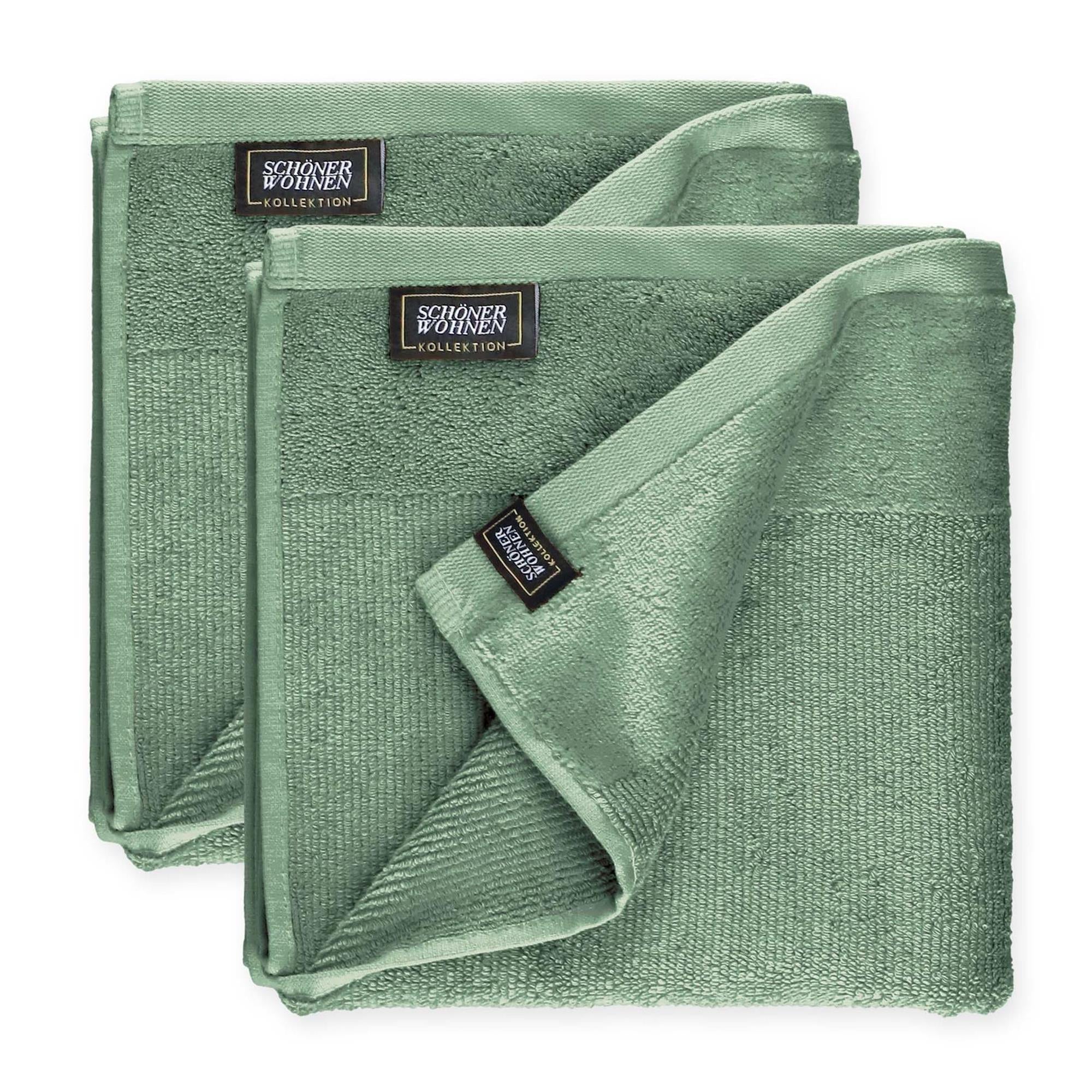 Handtuch 2er Set SENSE mit Velourborte 50 x 100 cm