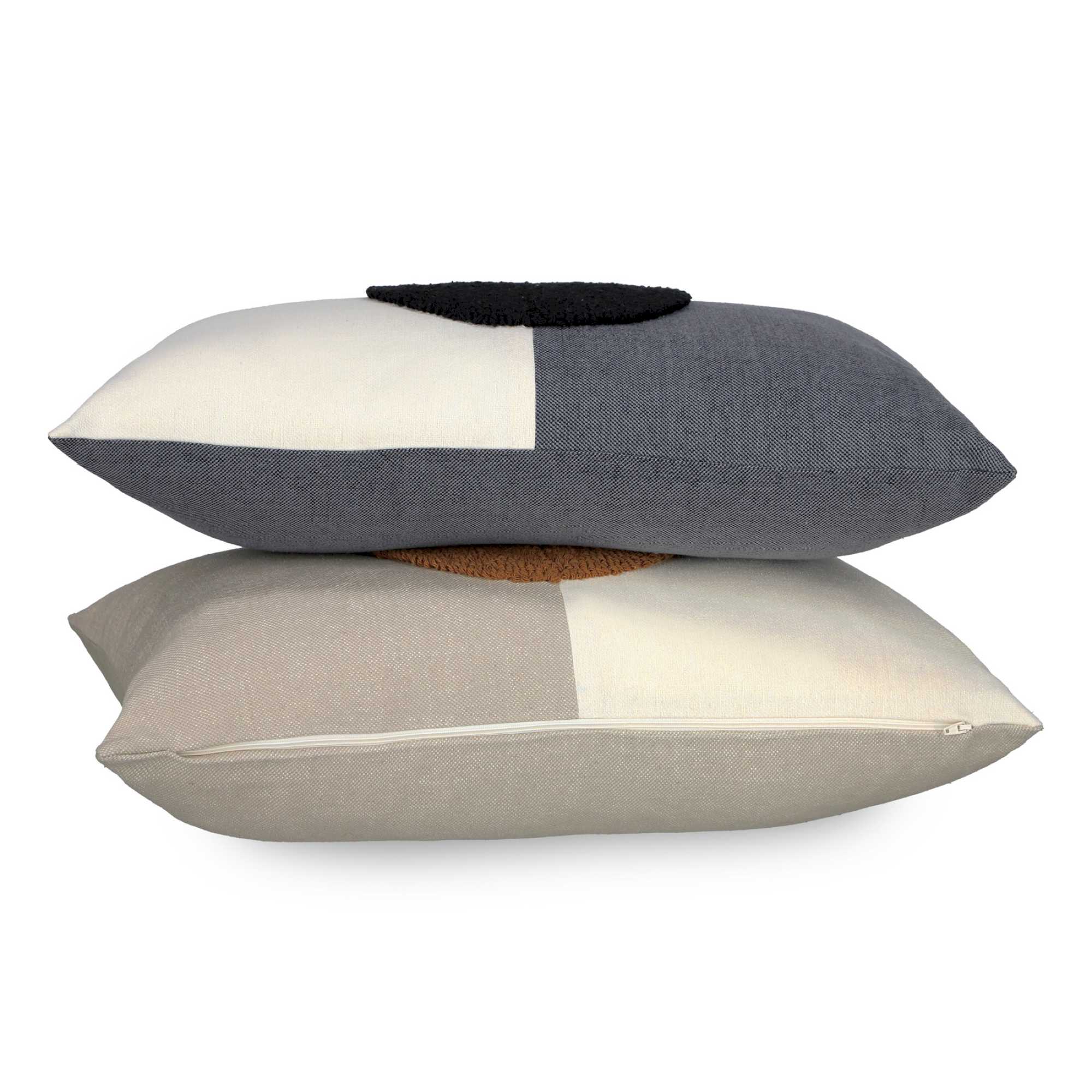 Kissenhülle Soon mit Farbblöcken und Stickerei 38 x 58 cm - WohnDirect.com - Heimtextilien für stilvolles Wohnambiente