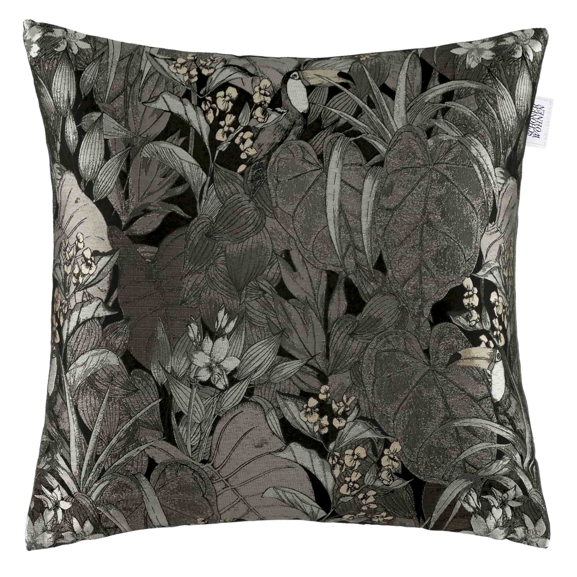 Kissenhülle "Toucan" von Schöner Wohnen, Jacquard, exotisches Dschungelmotiv