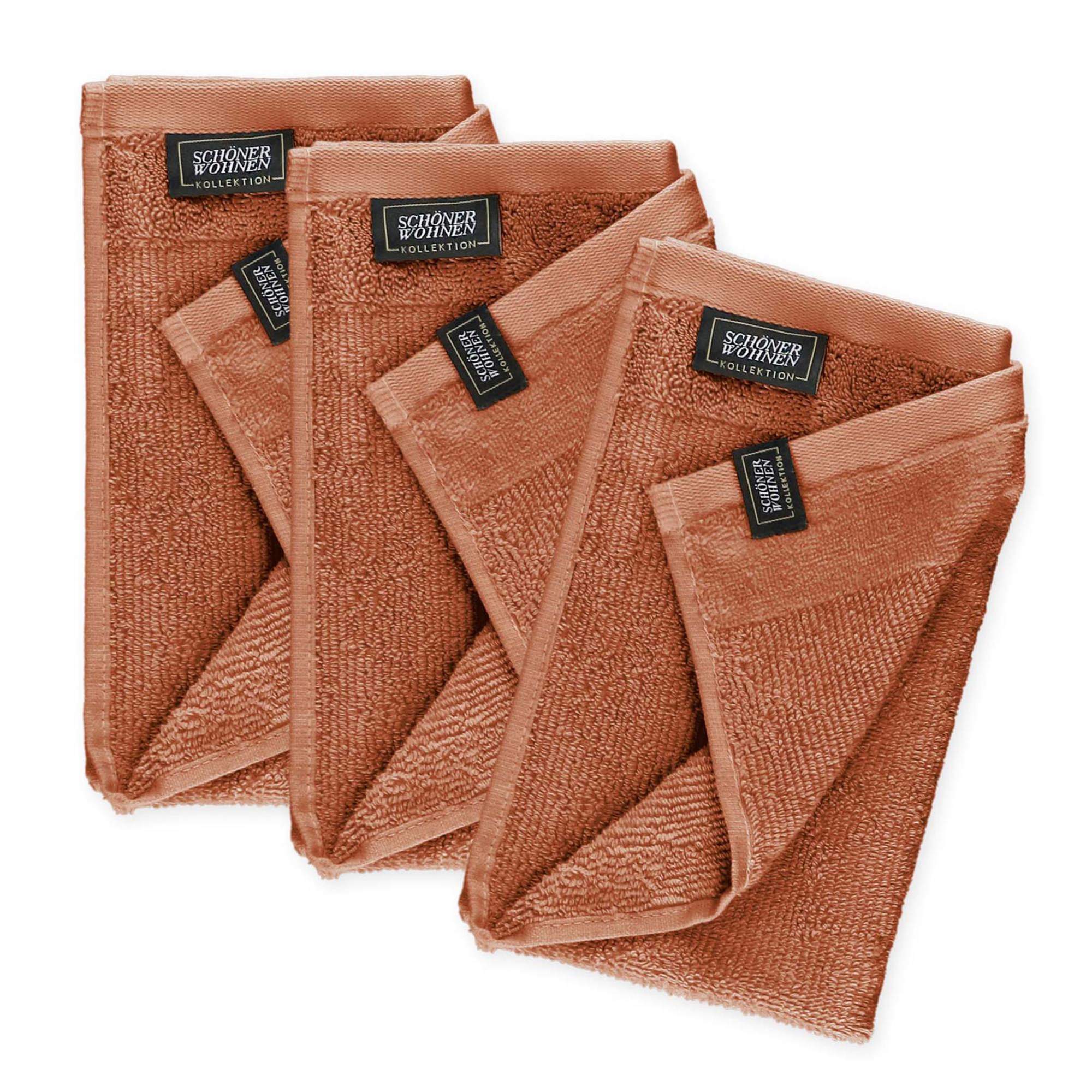 Gästehandtuch 3er Set mit Velourborte 30 x 50 cm