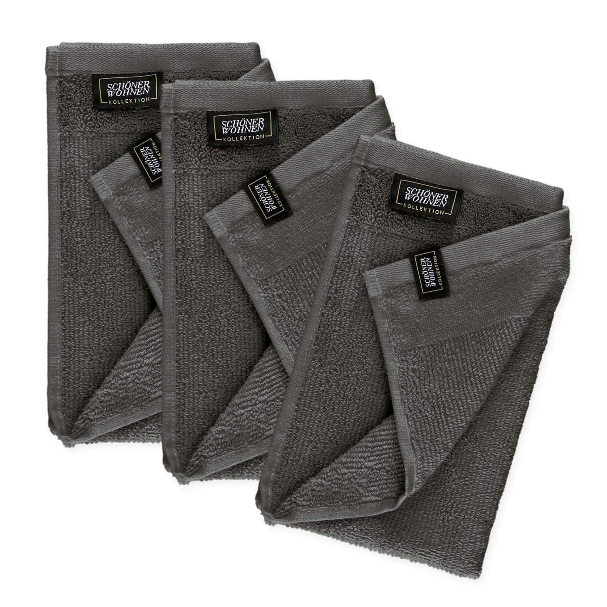Gästehandtuch 3er Set mit Velourborte 30 x 50 cm
