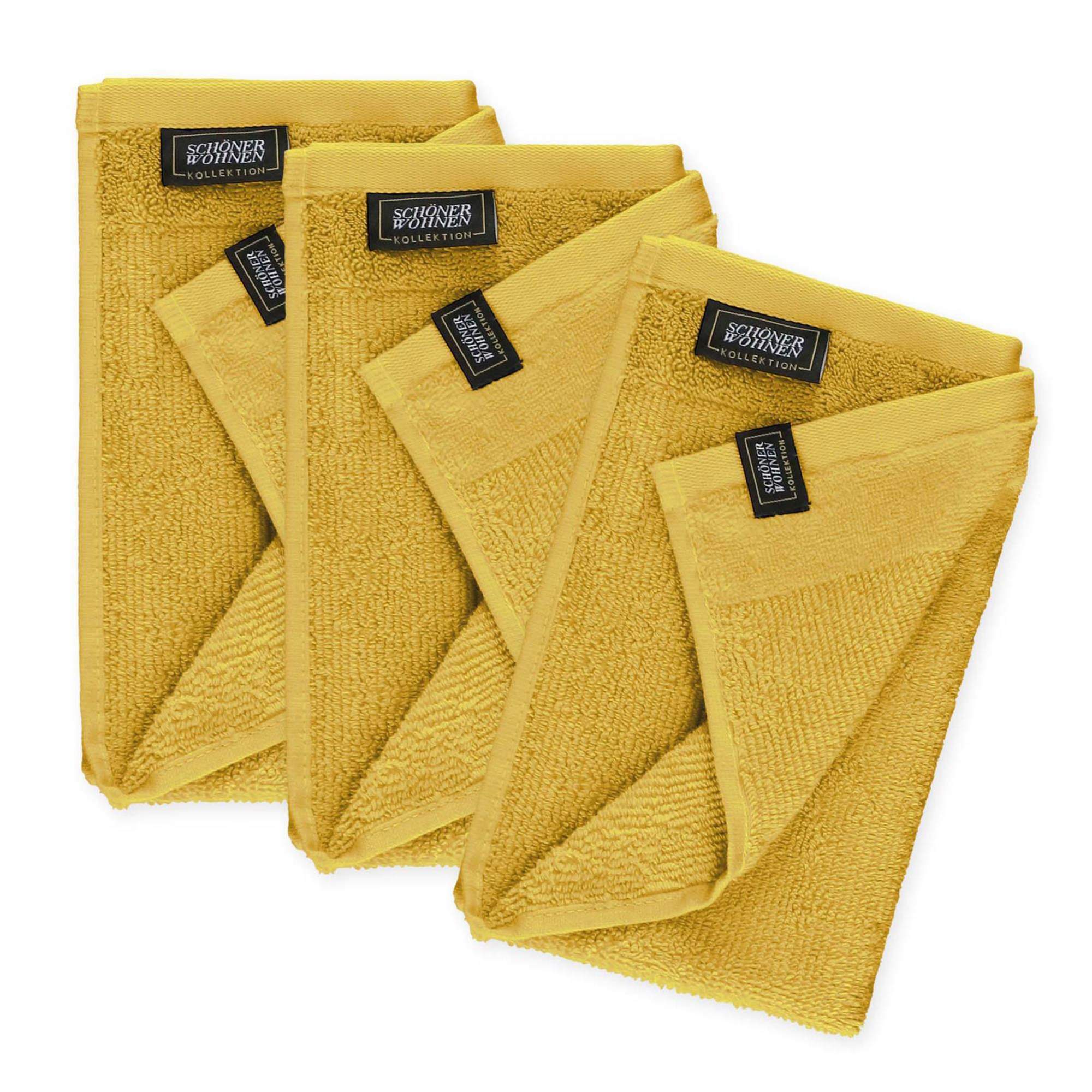 Gästehandtuch 3er Set mit Velourborte 30 x 50 cm