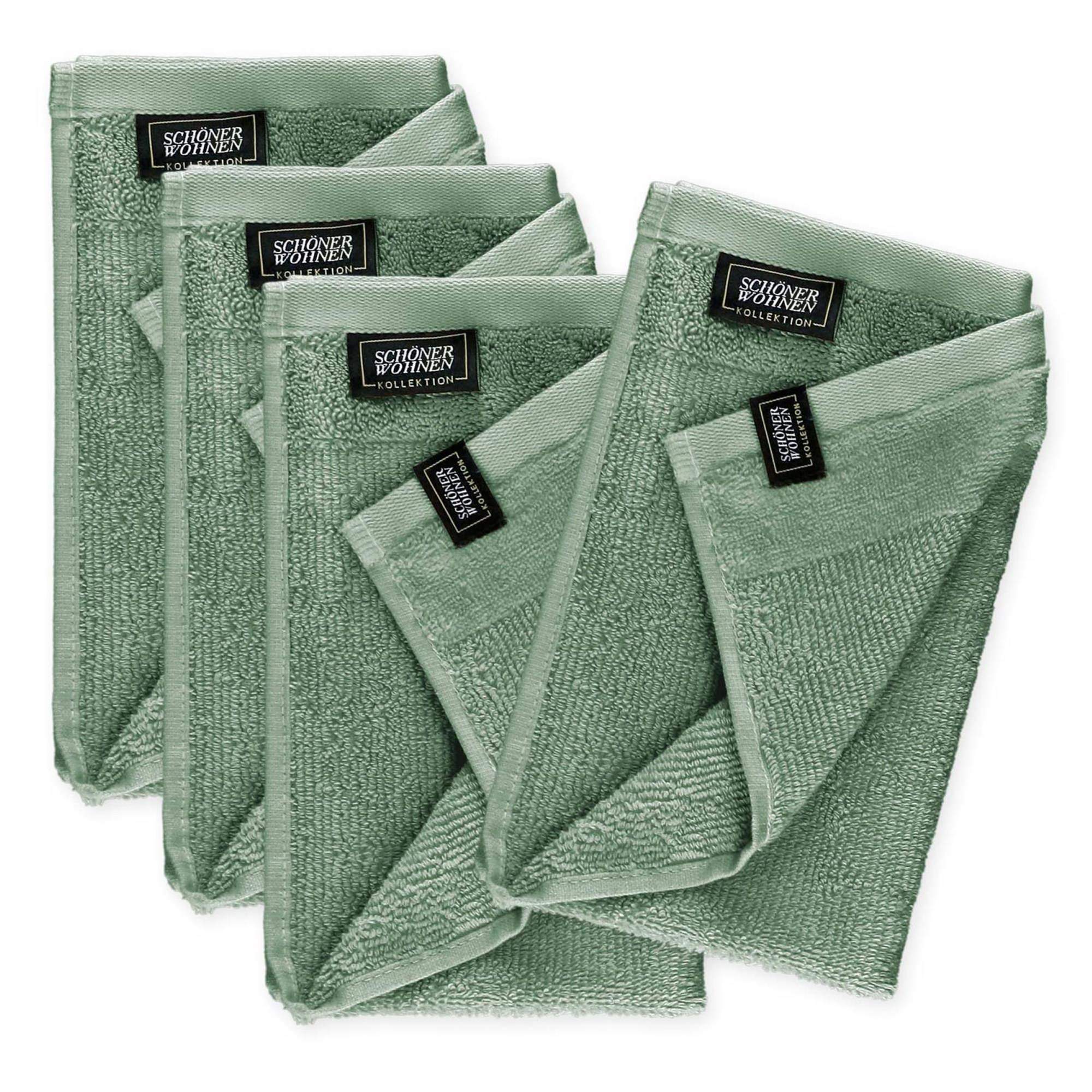 Gästehandtuch 4er Set mit Velourborte 30 x 50 cm
