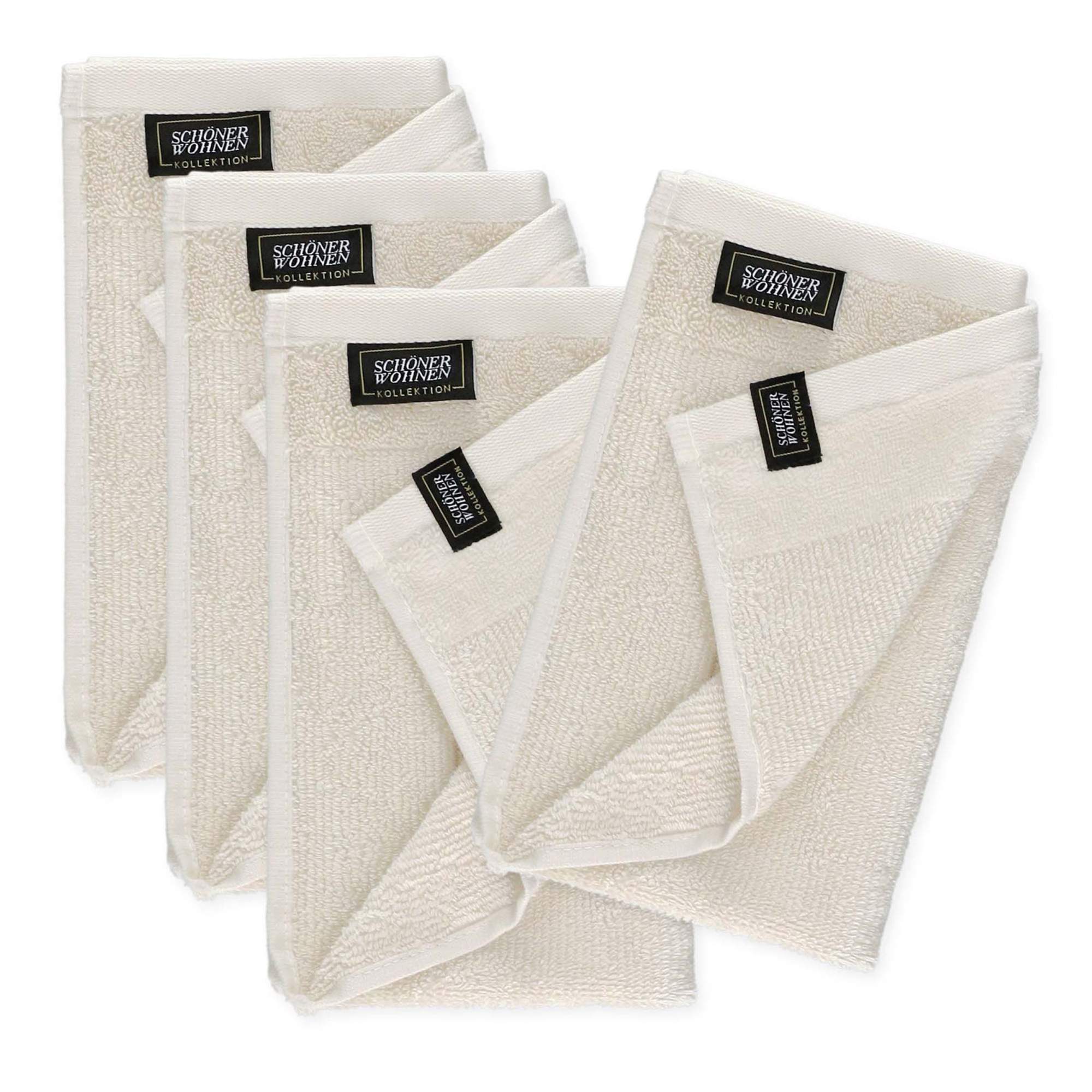 Gästehandtuch 4er Set mit Velourborte 30 x 50 cm