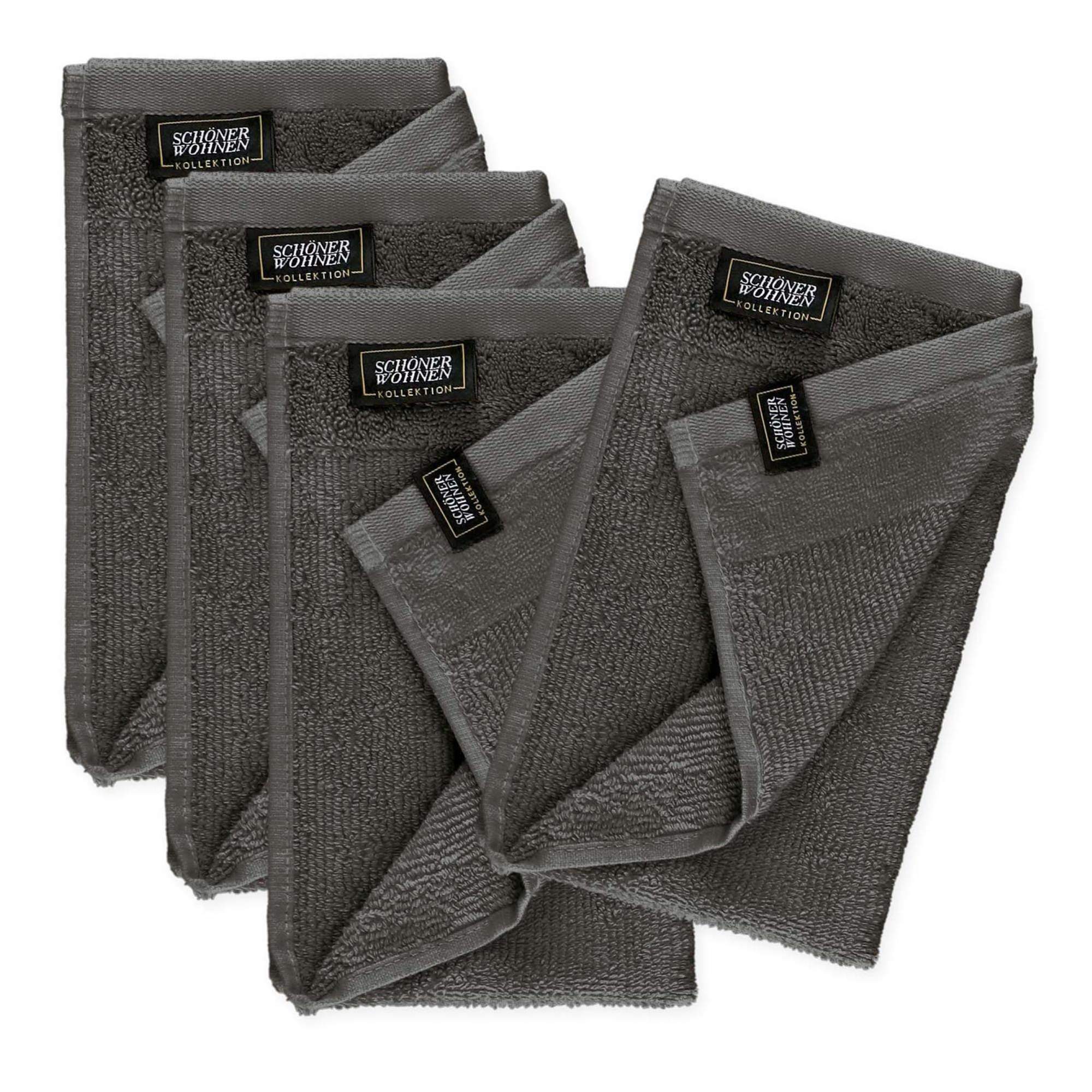 Gästehandtuch 4er Set mit Velourborte 30 x 50 cm