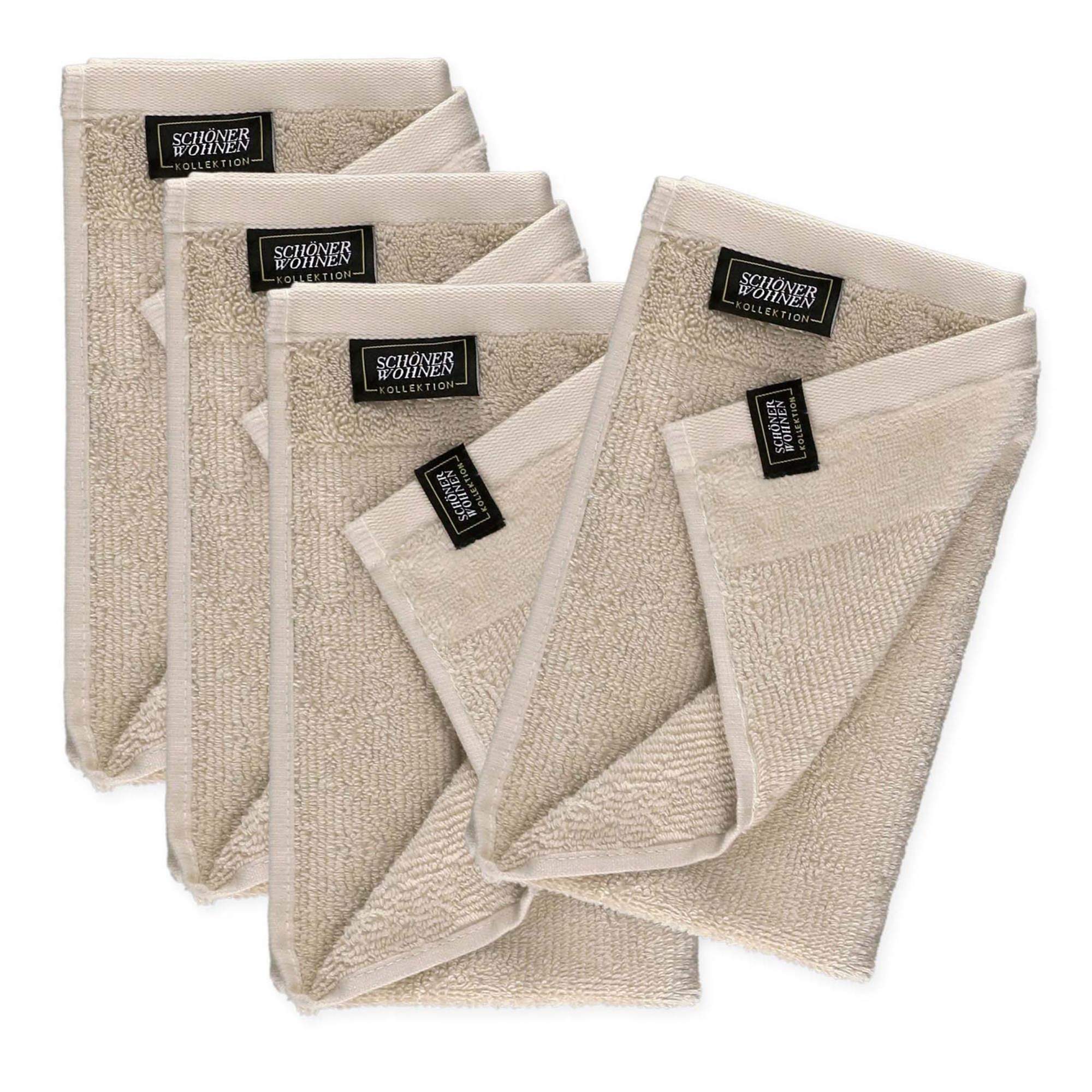 Gästehandtuch 4er Set mit Velourborte 30 x 50 cm