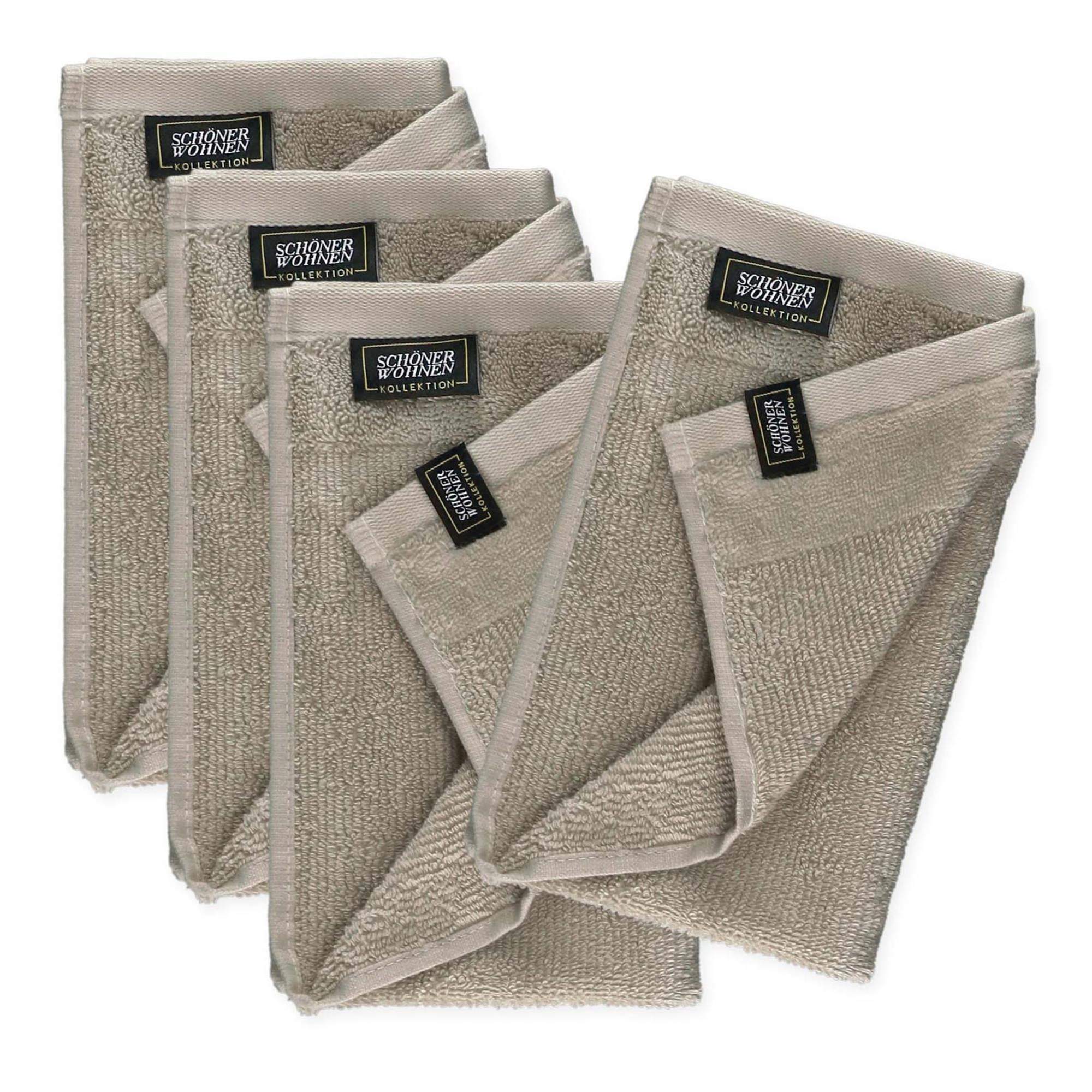 Gästehandtuch 4er Set mit Velourborte 30 x 50 cm