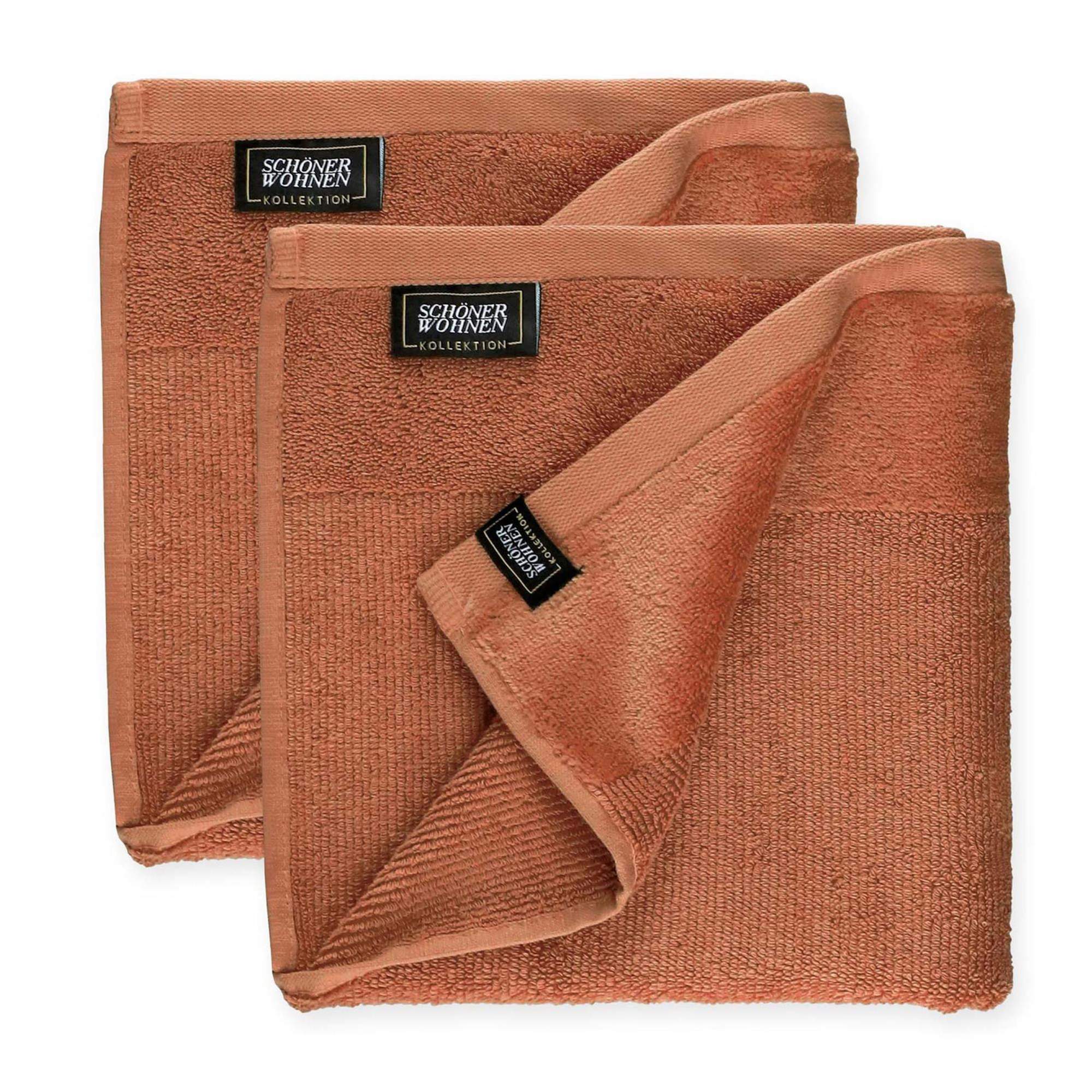 Handtuch 2er Set SENSE mit Velourborte 50 x 100 cm