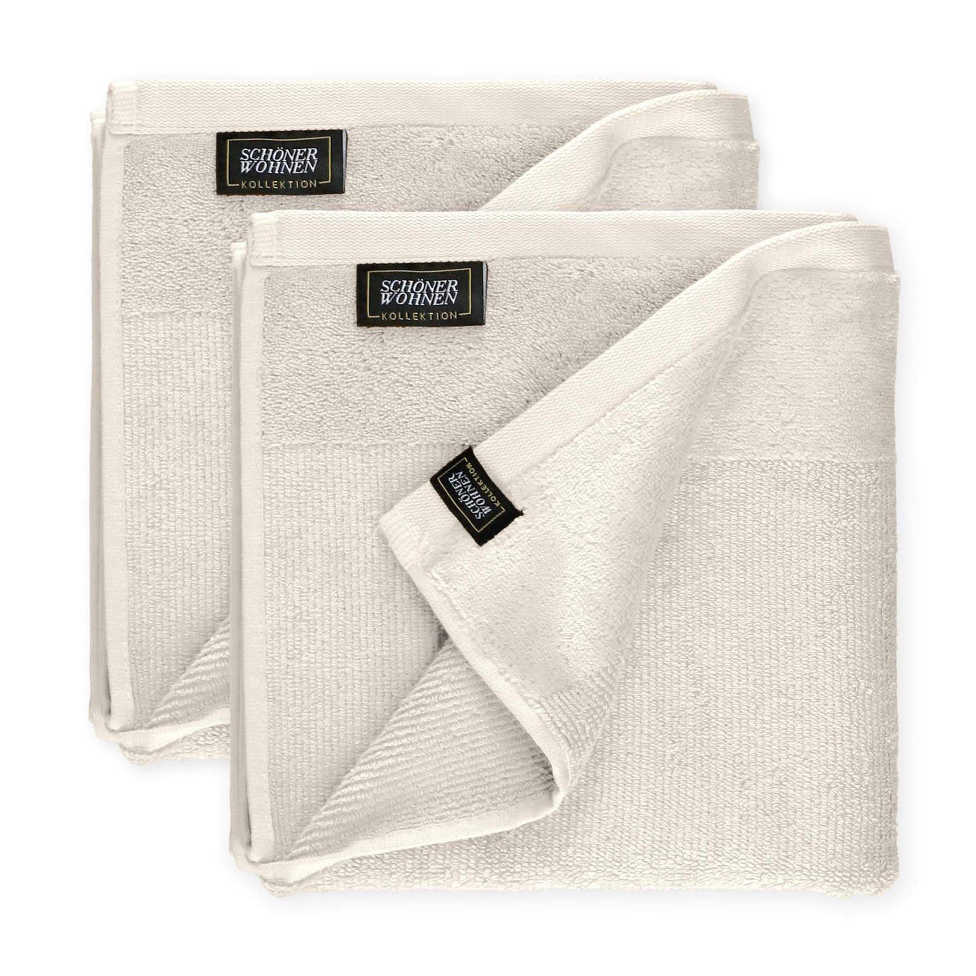 Handtuch 2er Set SENSE mit Velourborte 50 x 100 cm