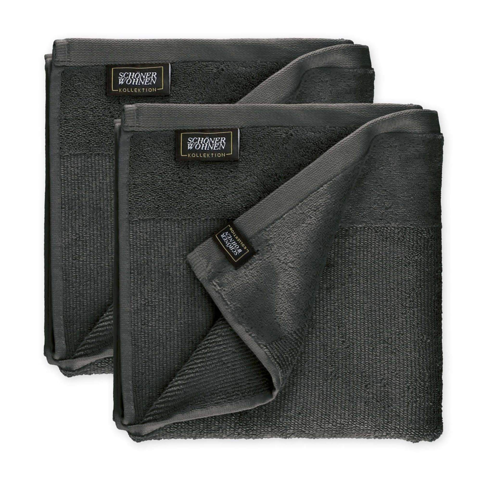 Handtuch 2er Set SENSE mit Velourborte 50 x 100 cm
