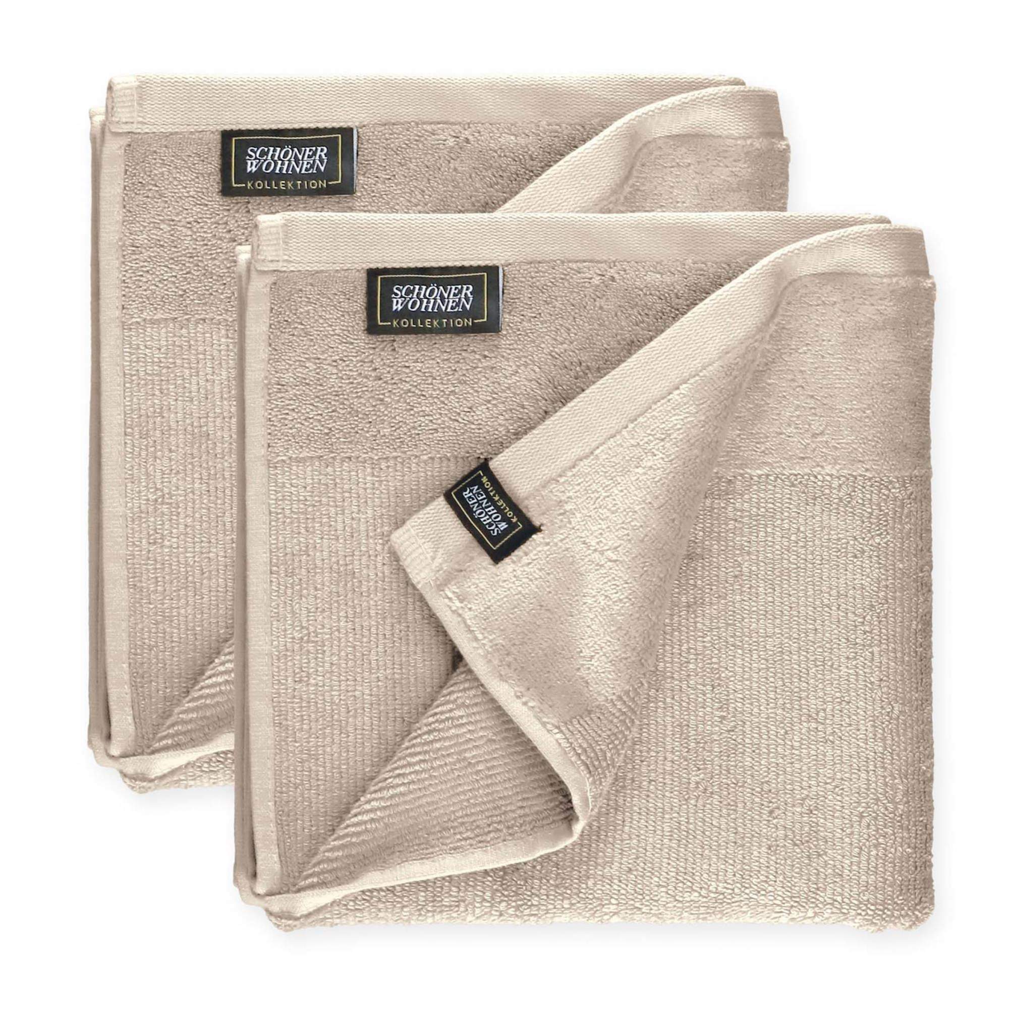 Handtuch 2er Set SENSE mit Velourborte 50 x 100 cm