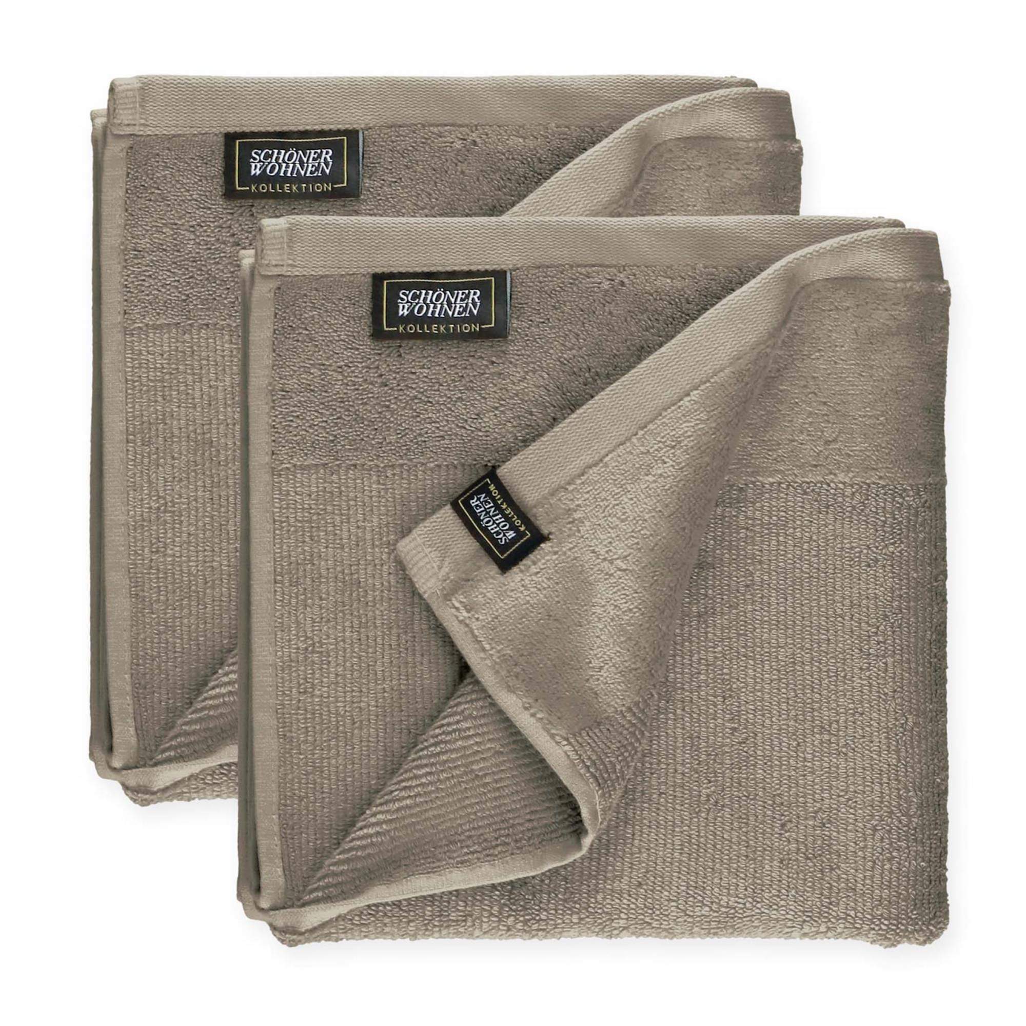Handtuch 2er Set SENSE mit Velourborte 50 x 100 cm