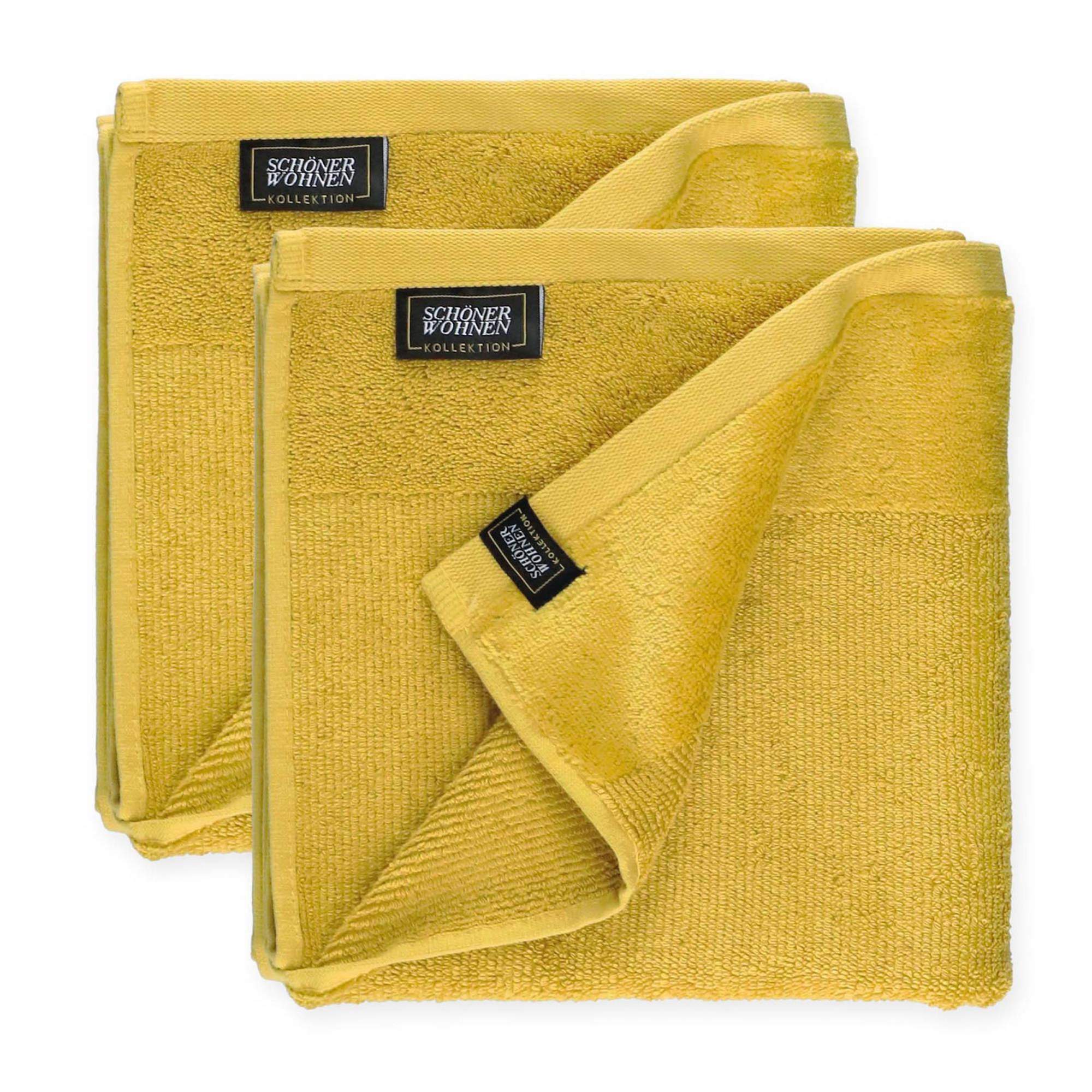 Handtuch 2er Set SENSE mit Velourborte 50 x 100 cm